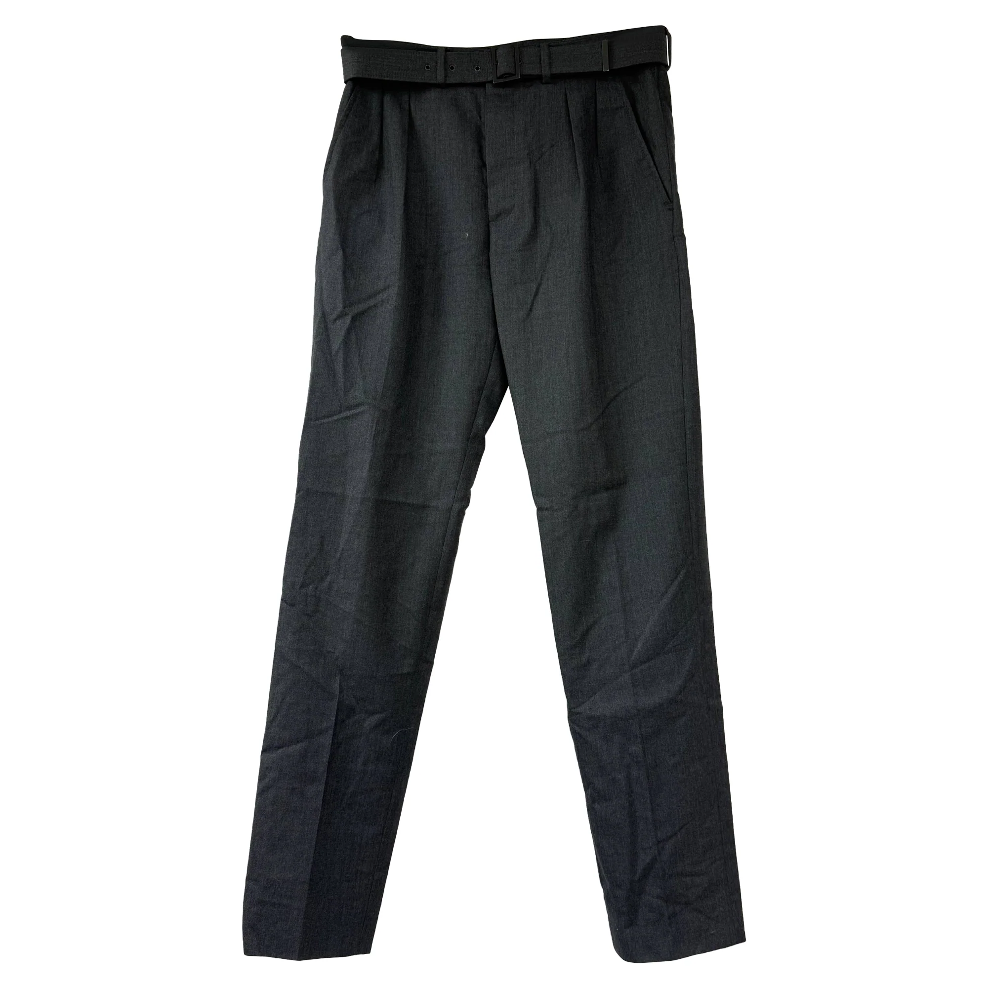 Men's Bottega Veneta Belted Trousers in Grey Wool