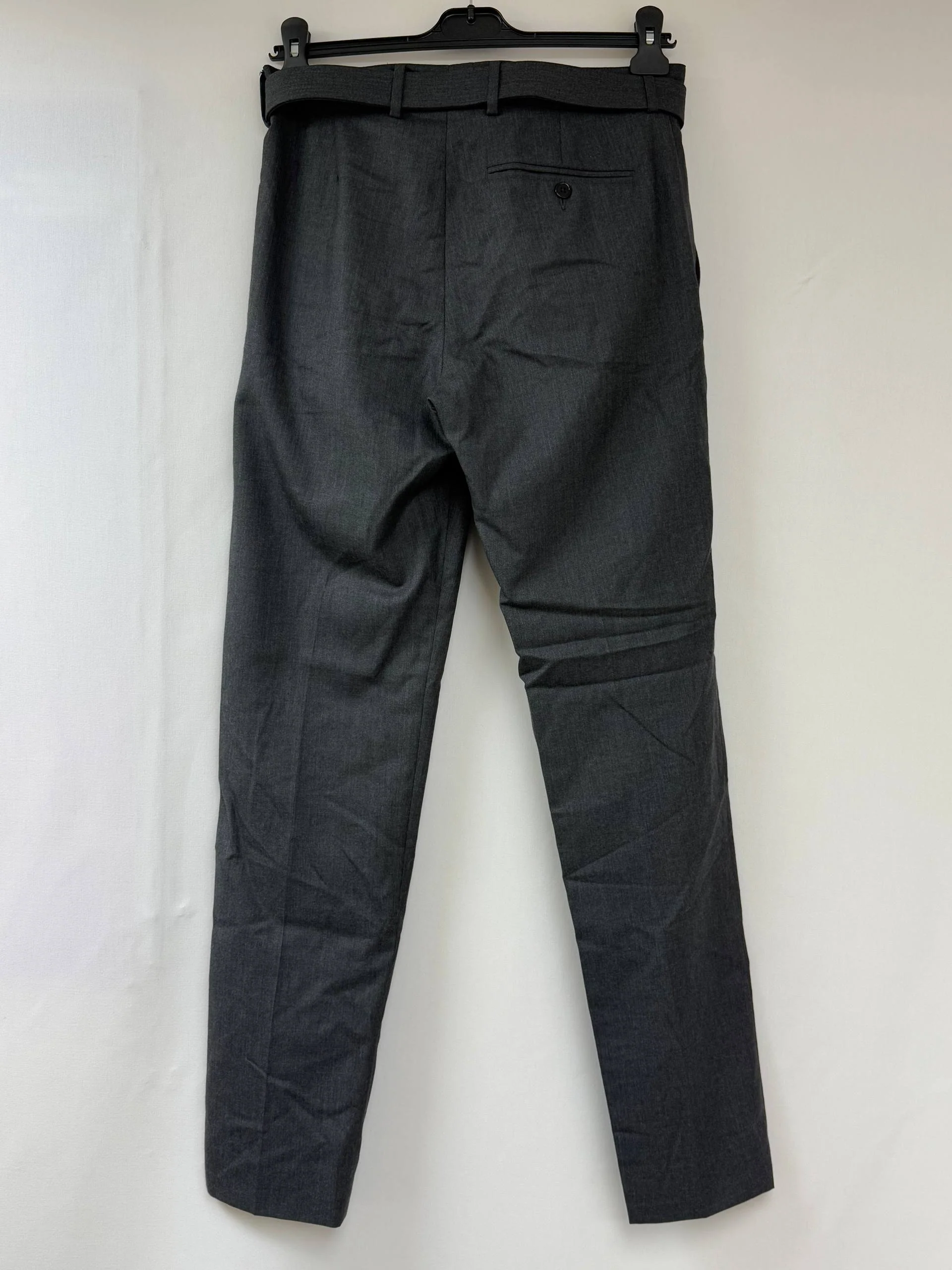 Men's Bottega Veneta Belted Trousers in Grey Wool - Image 5