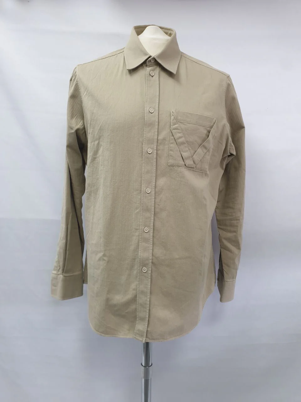 Men's  Bottega Veneta Striped Button-Down Shirt in Beige Cotton - Image 6