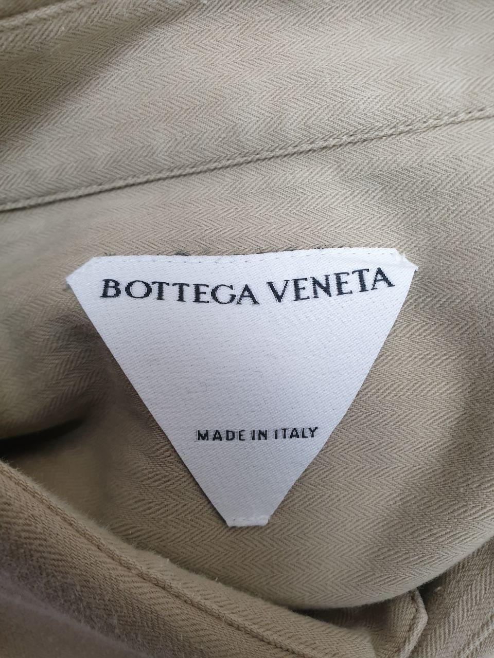 Men's  Bottega Veneta Striped Button-Down Shirt in Beige Cotton - Image 9