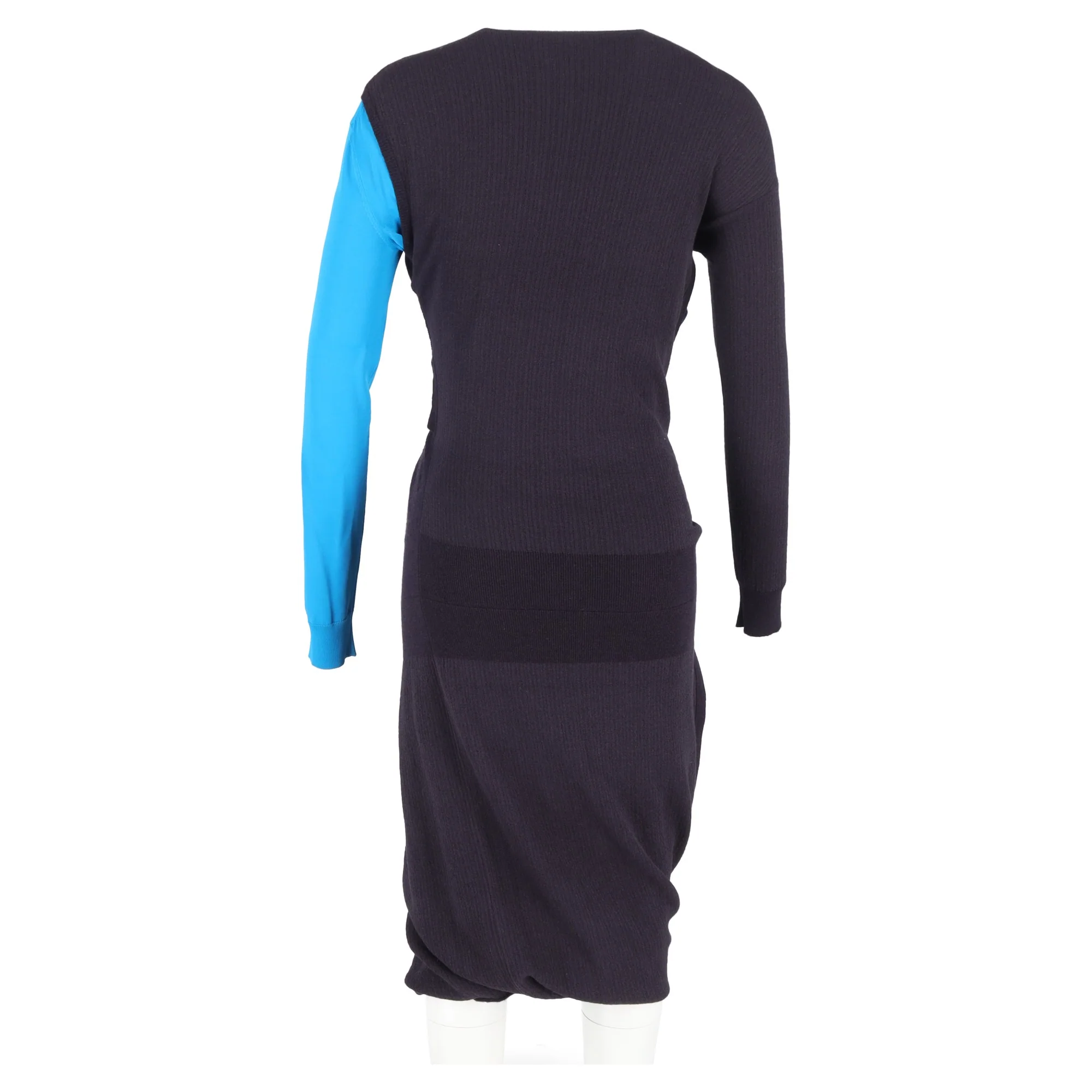 Women's Bottega Veneta Deconstructed Midi Dress in Blue and Purple Polyamide - Image 6