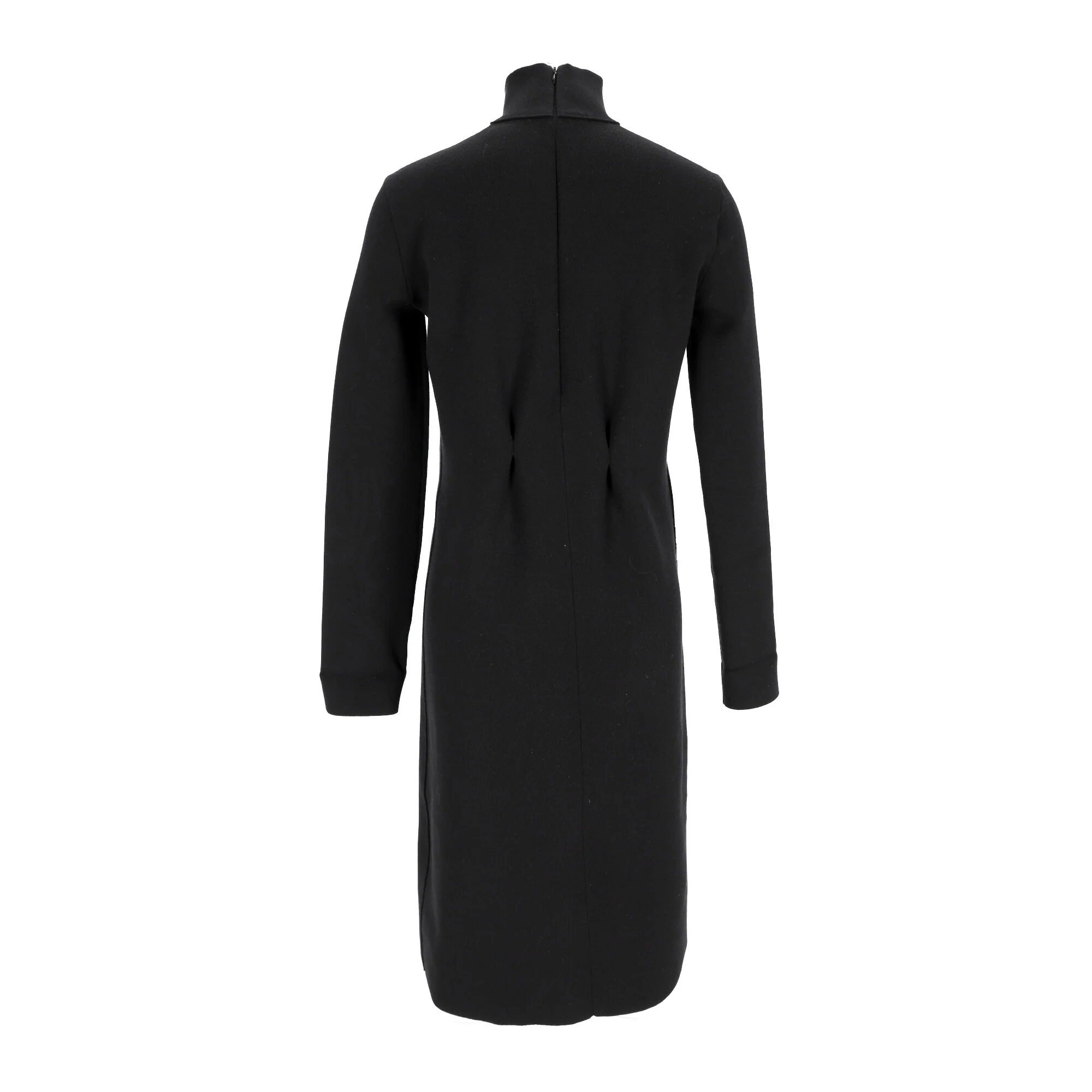 Women's Bottega Veneta High-Neck Long Sleeve Midi Dress in Black Viscose - Image 9