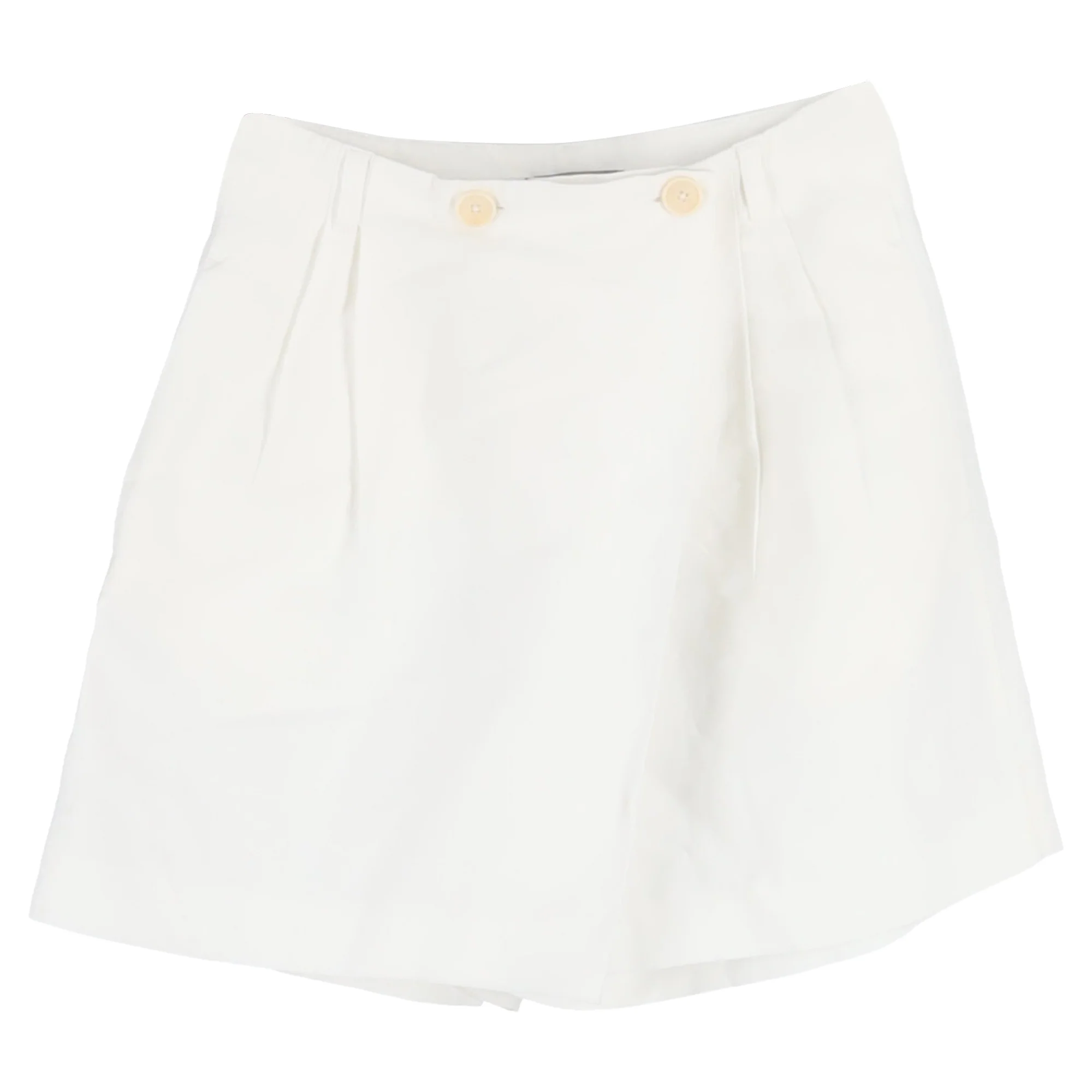 Women's Bottega Veneta High-Rise Mini Skort in White Linen