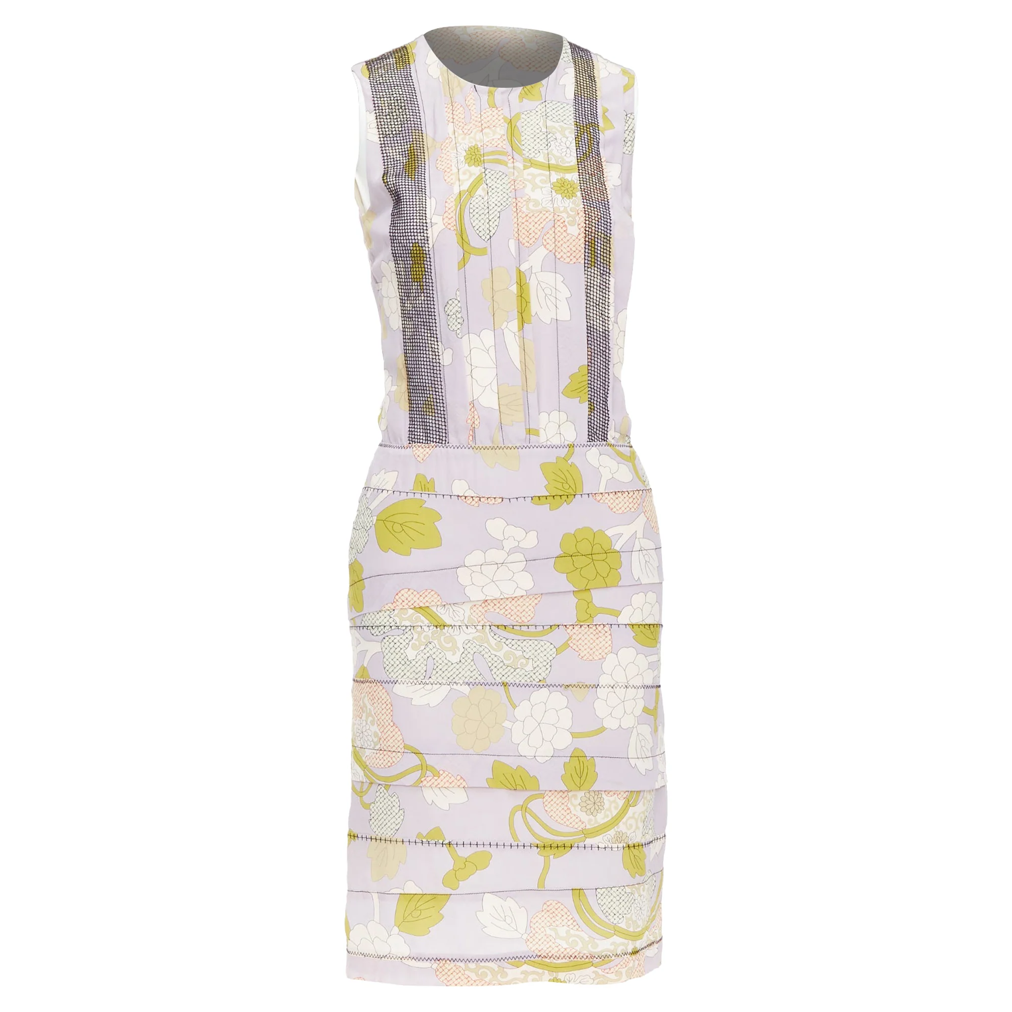 Women's Bottega Veneta Silk Floral Print Pleat Dress