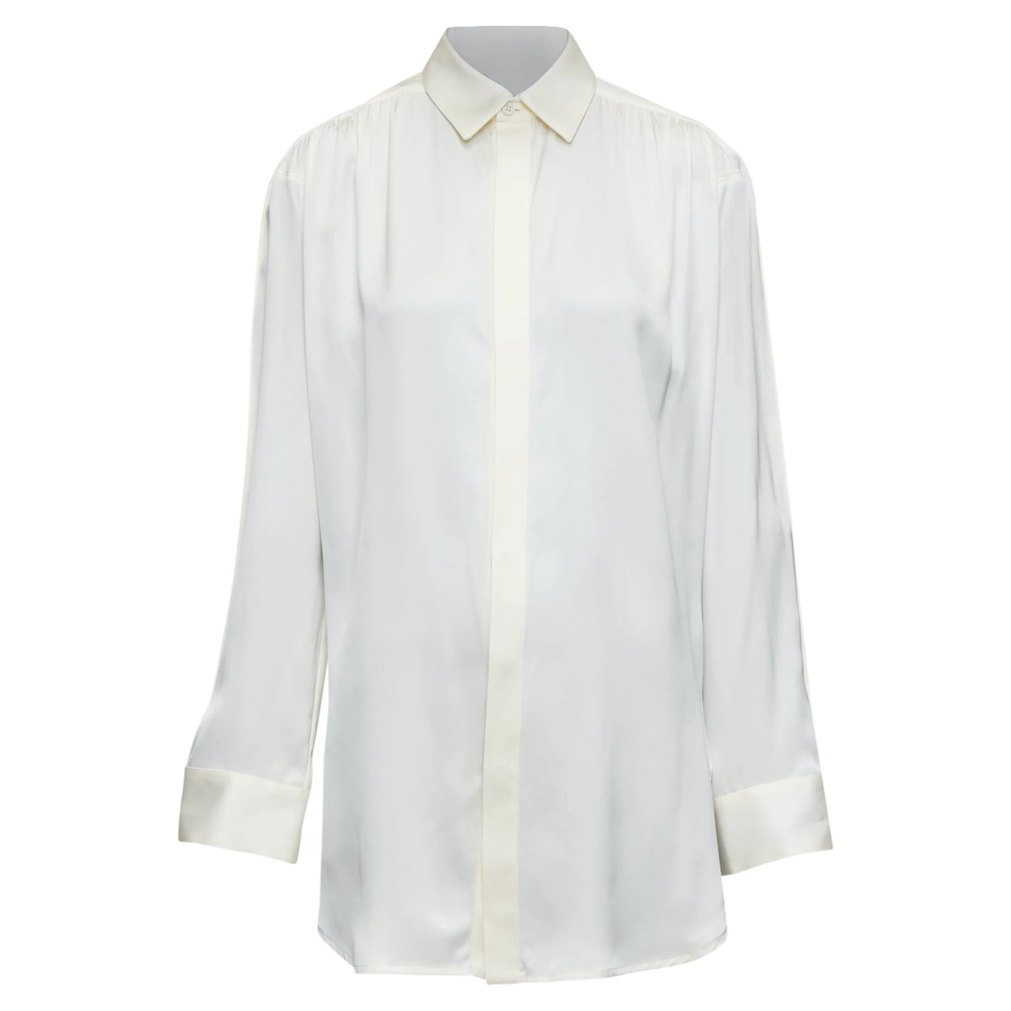 Women's Bottega Veneta Silk Ruched Raglan Sleeves Shirt