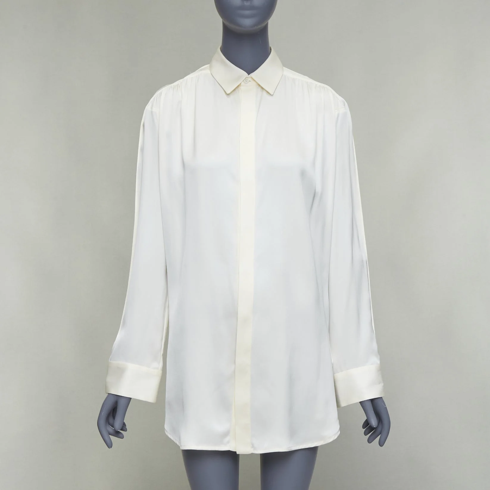 Women's Bottega Veneta Silk Ruched Raglan Sleeves Shirt - Image 7
