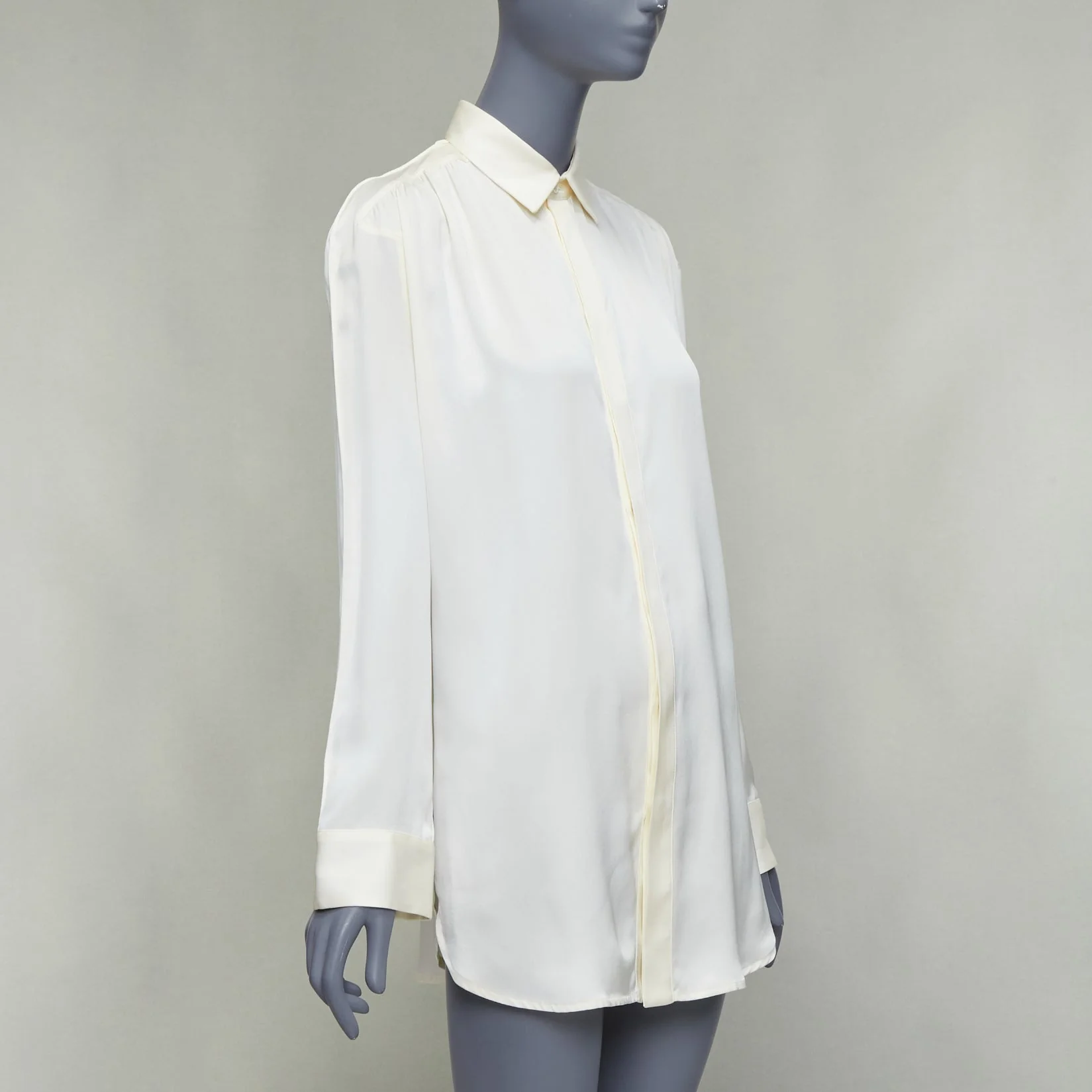 Women's Bottega Veneta Silk Ruched Raglan Sleeves Shirt - Image 9