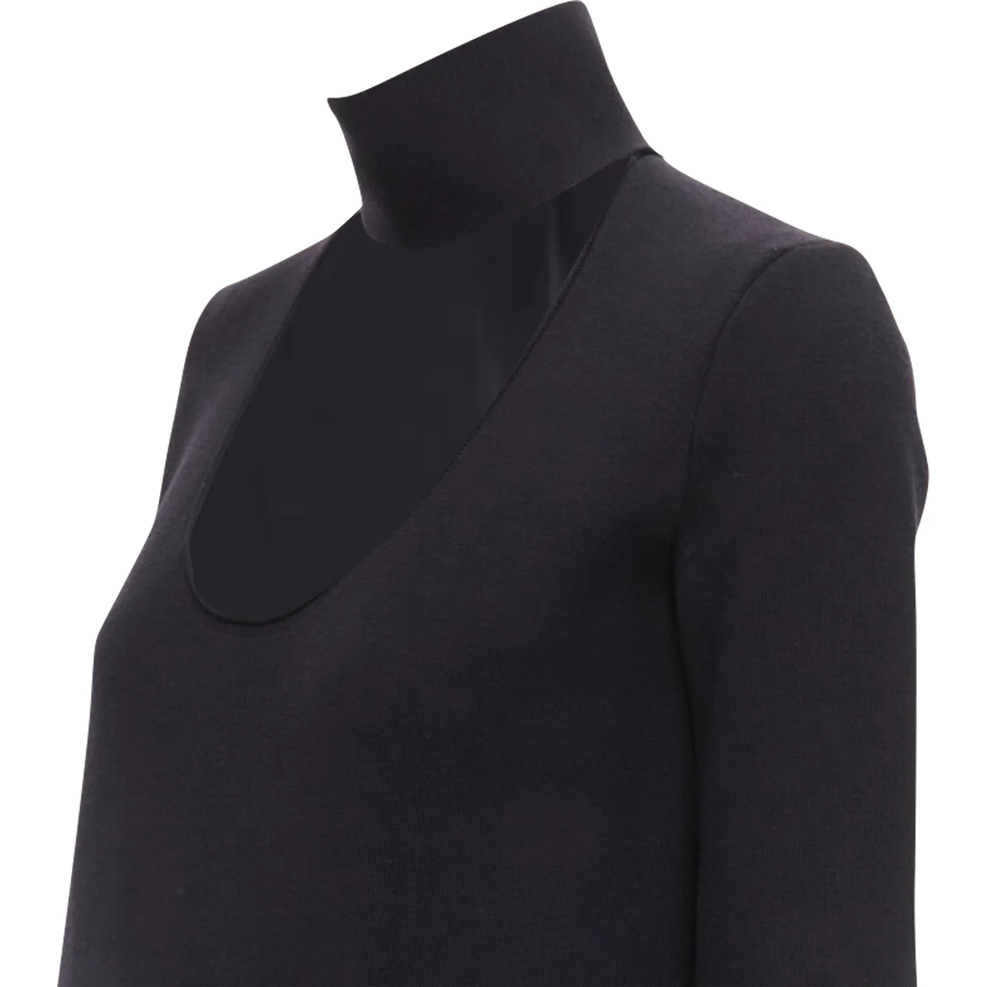 Women's Bottega Veneta thick wool blend cut out collar dress - Image 2