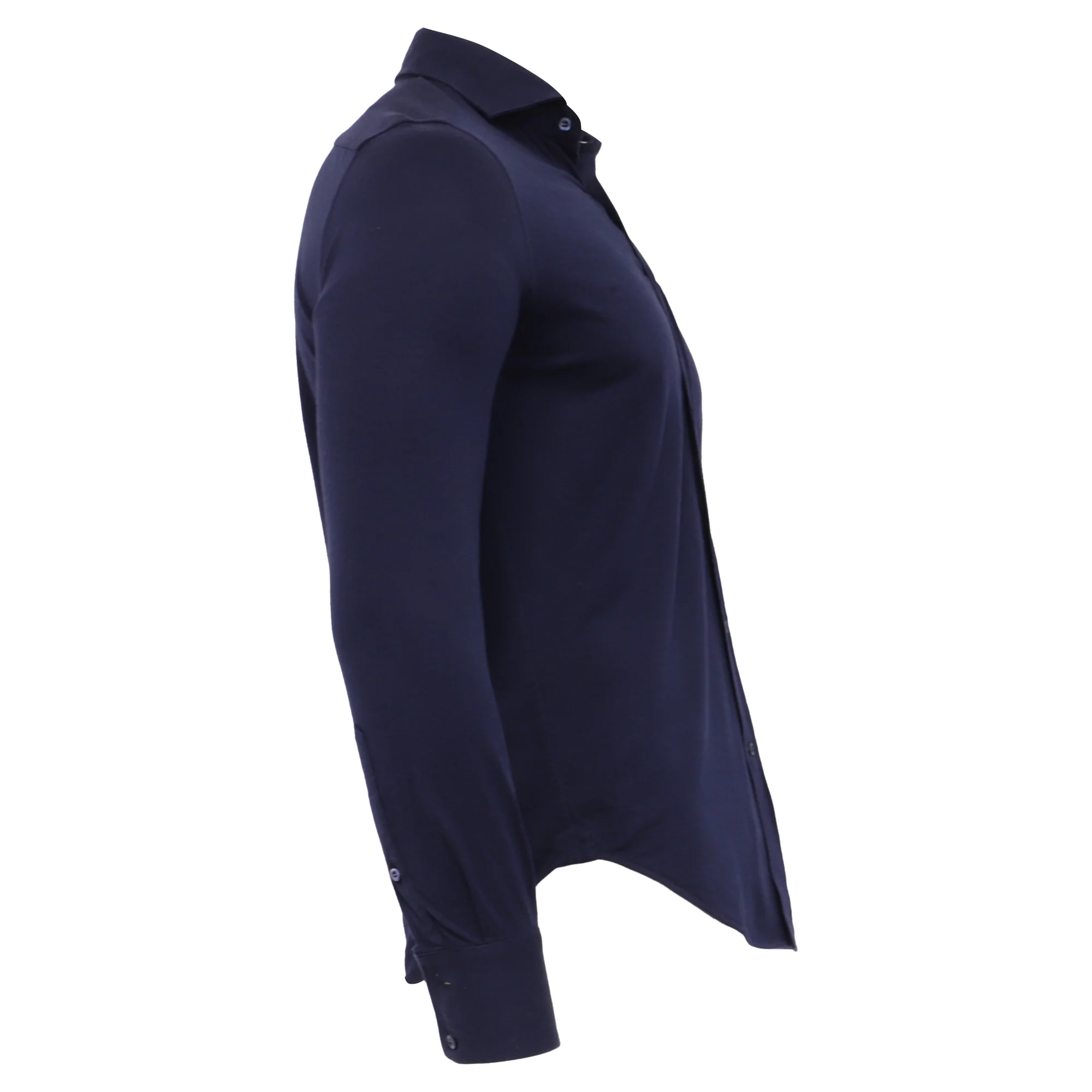 Men's Brunello Cucinelli Button Down Shirt in Navy Blue Cotton - Image 2