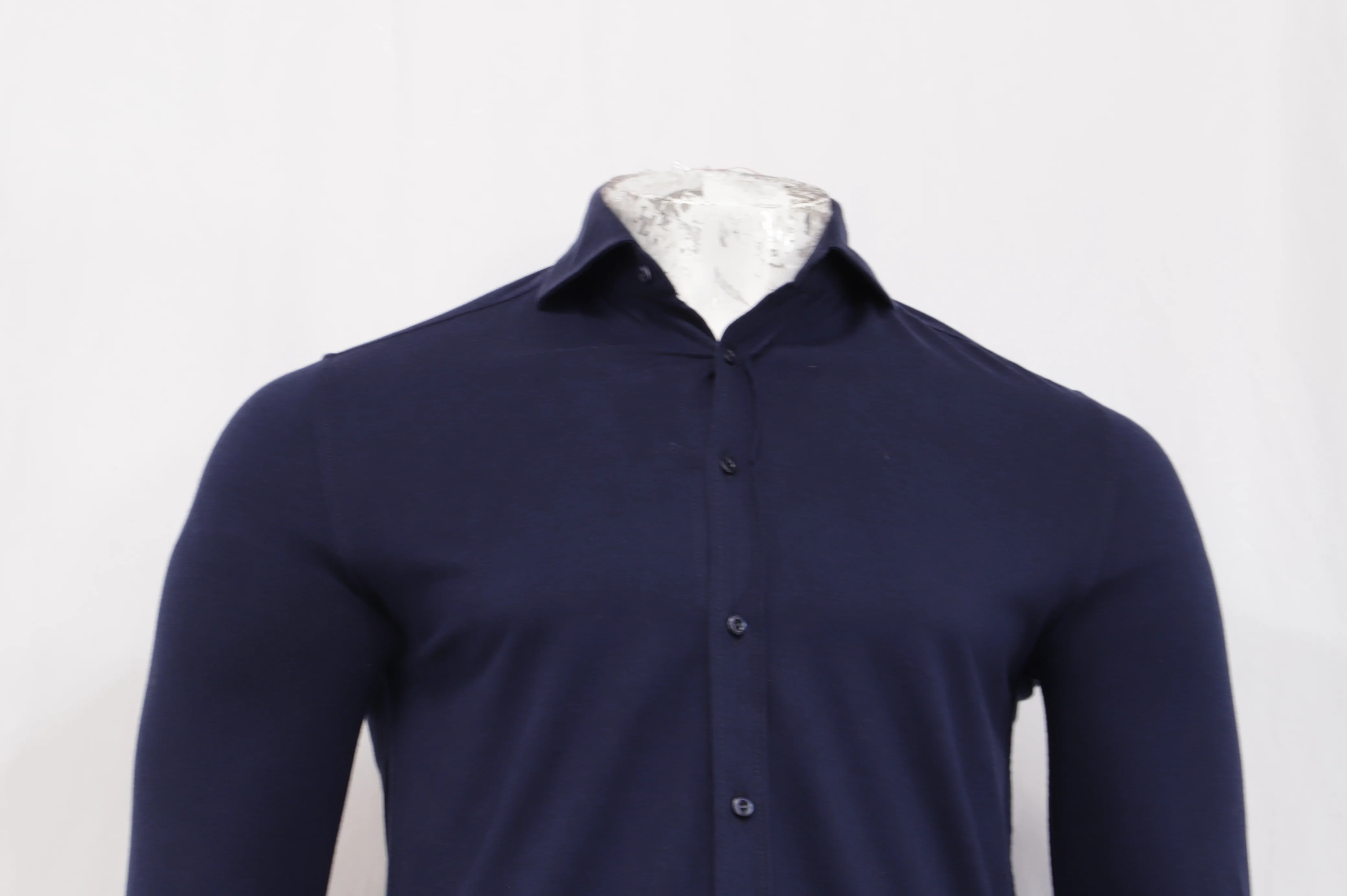Men's Brunello Cucinelli Button Down Shirt in Navy Blue Cotton - Image 7