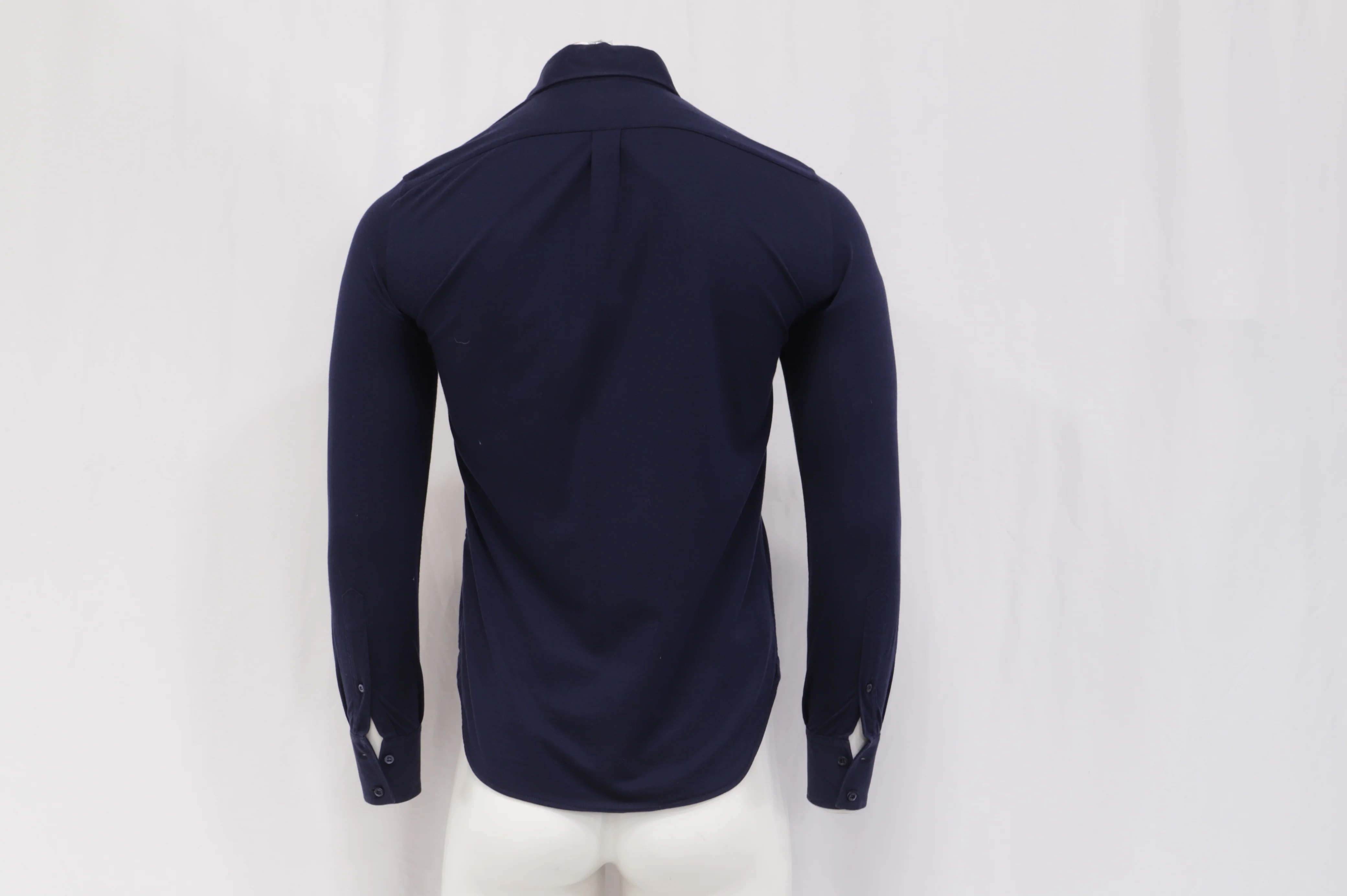 Men's Brunello Cucinelli Button Down Shirt in Navy Blue Cotton - Image 9