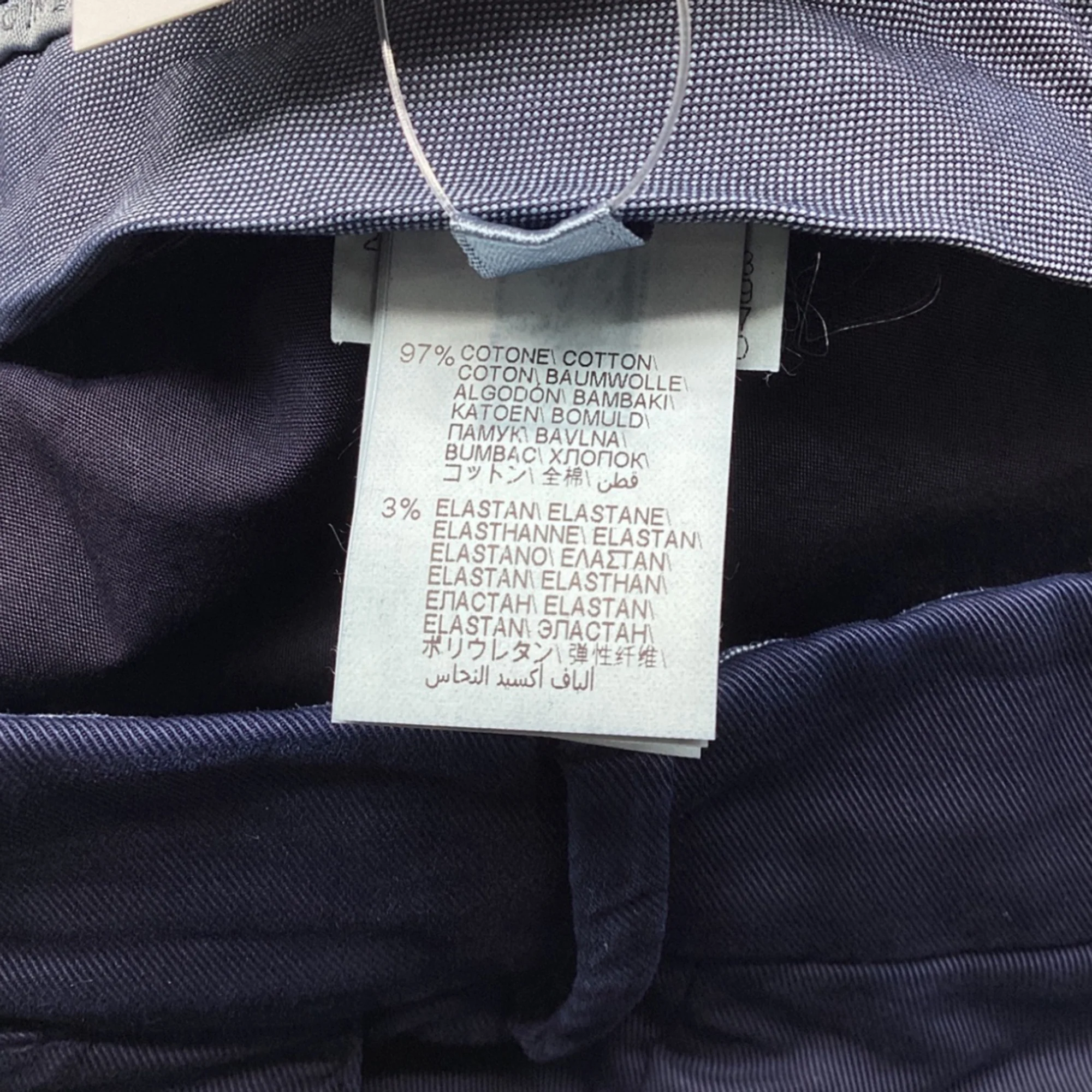 Men's Brunello Cucinelli Gabardine Italian Fit Trousers in Navy Blue Cotton - Image 5
