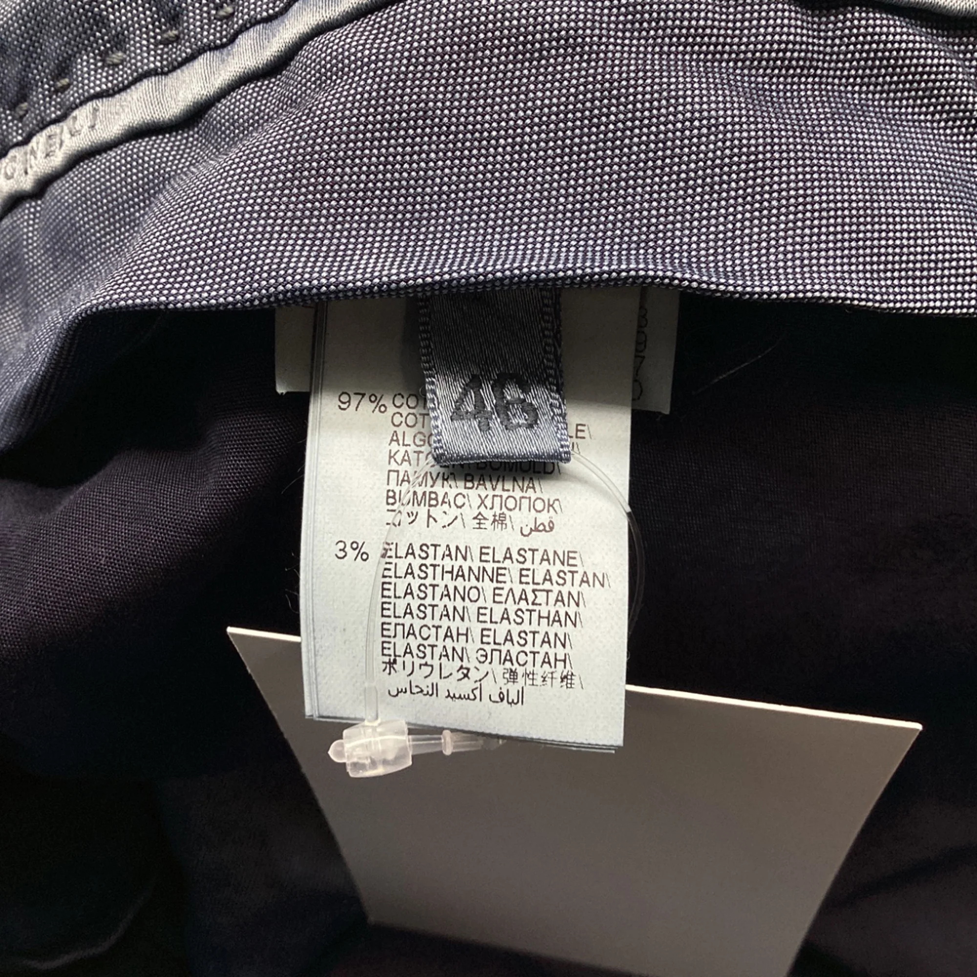 Men's Brunello Cucinelli Gabardine Italian Fit Trousers in Navy Blue Cotton - Image 6