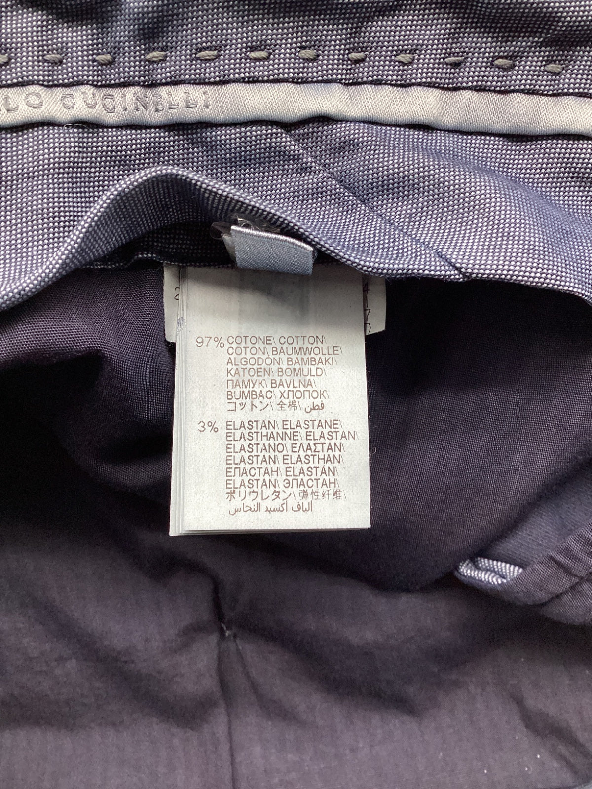 Men's Brunello Cucinelli Gabardine Trouseres in Navy Blue Cotton - Image 10