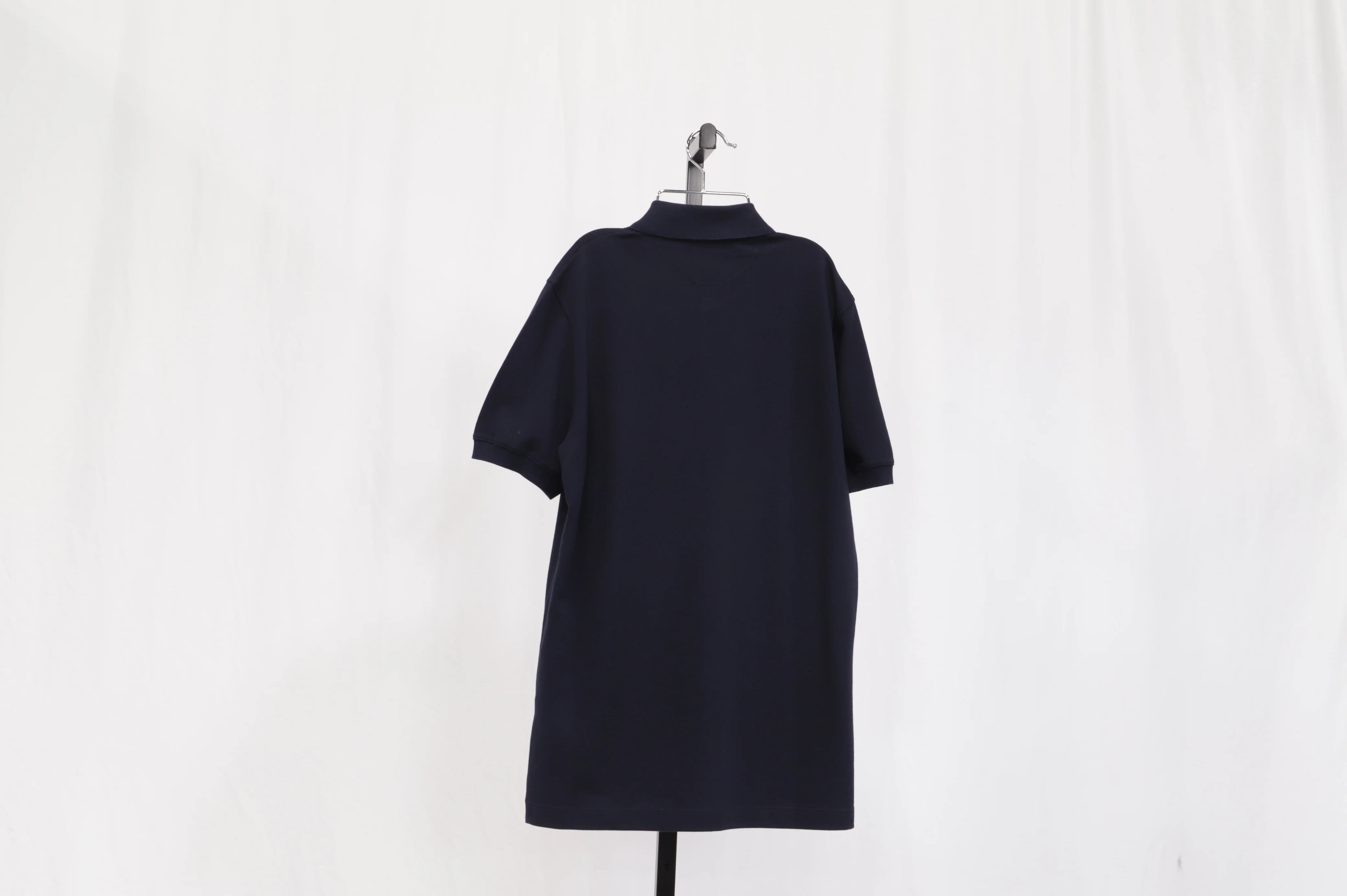 Men's Brunello Cucinelli Logo Embroidered Polo Shirt in Navy Blue Cotton - Image 8