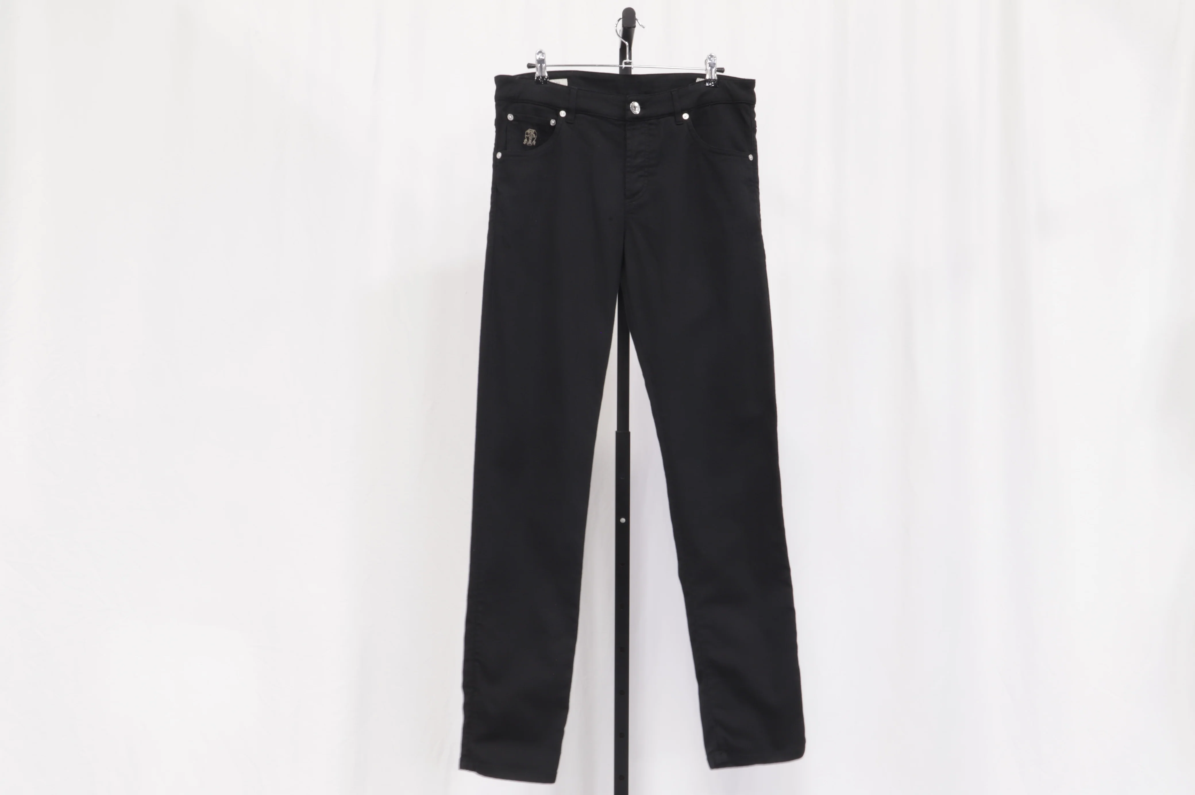 Men's Brunello Cucinelli Mid-Waist Slim-Fit Jeans in Black Cotton - Image 6