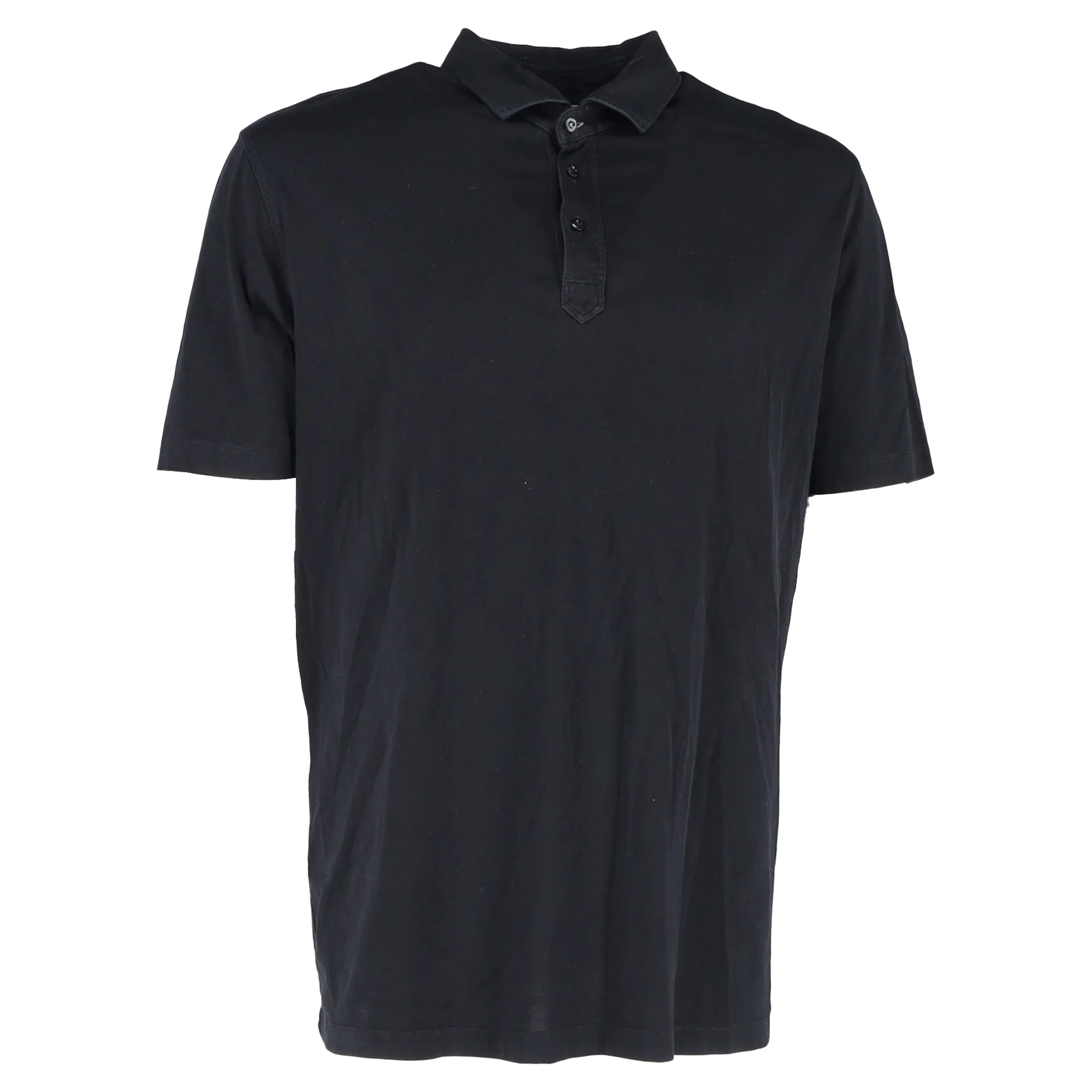 Men's Brunello Cucinelli Short Sleeve Polo Shirt in Black Cotton