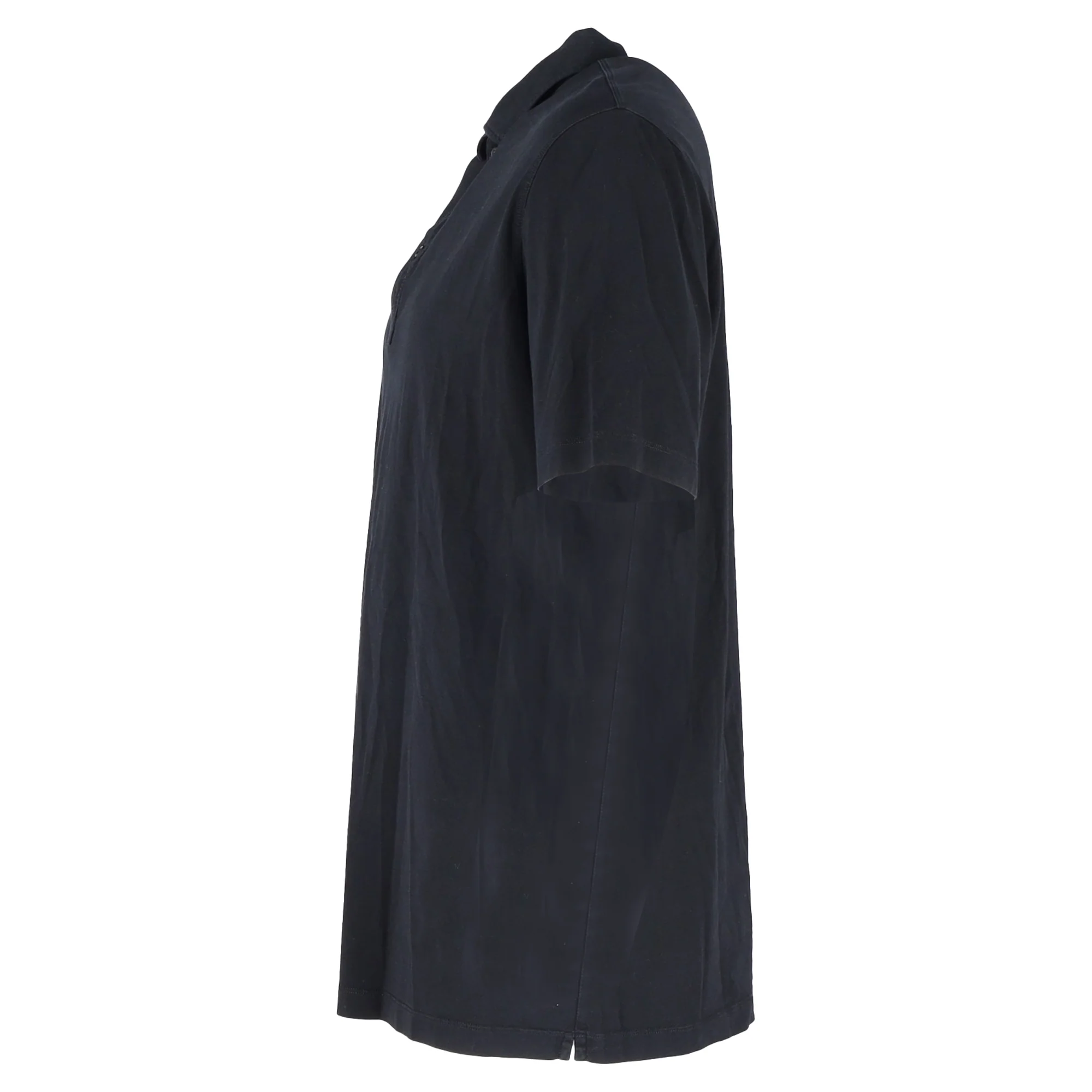 Men's Brunello Cucinelli Short Sleeve Polo Shirt in Black Cotton - Image 2