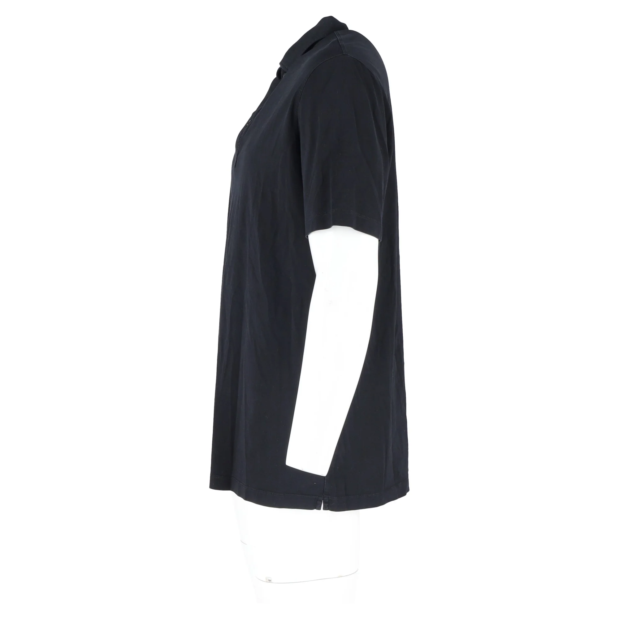 Men's Brunello Cucinelli Short Sleeve Polo Shirt in Black Cotton - Image 5