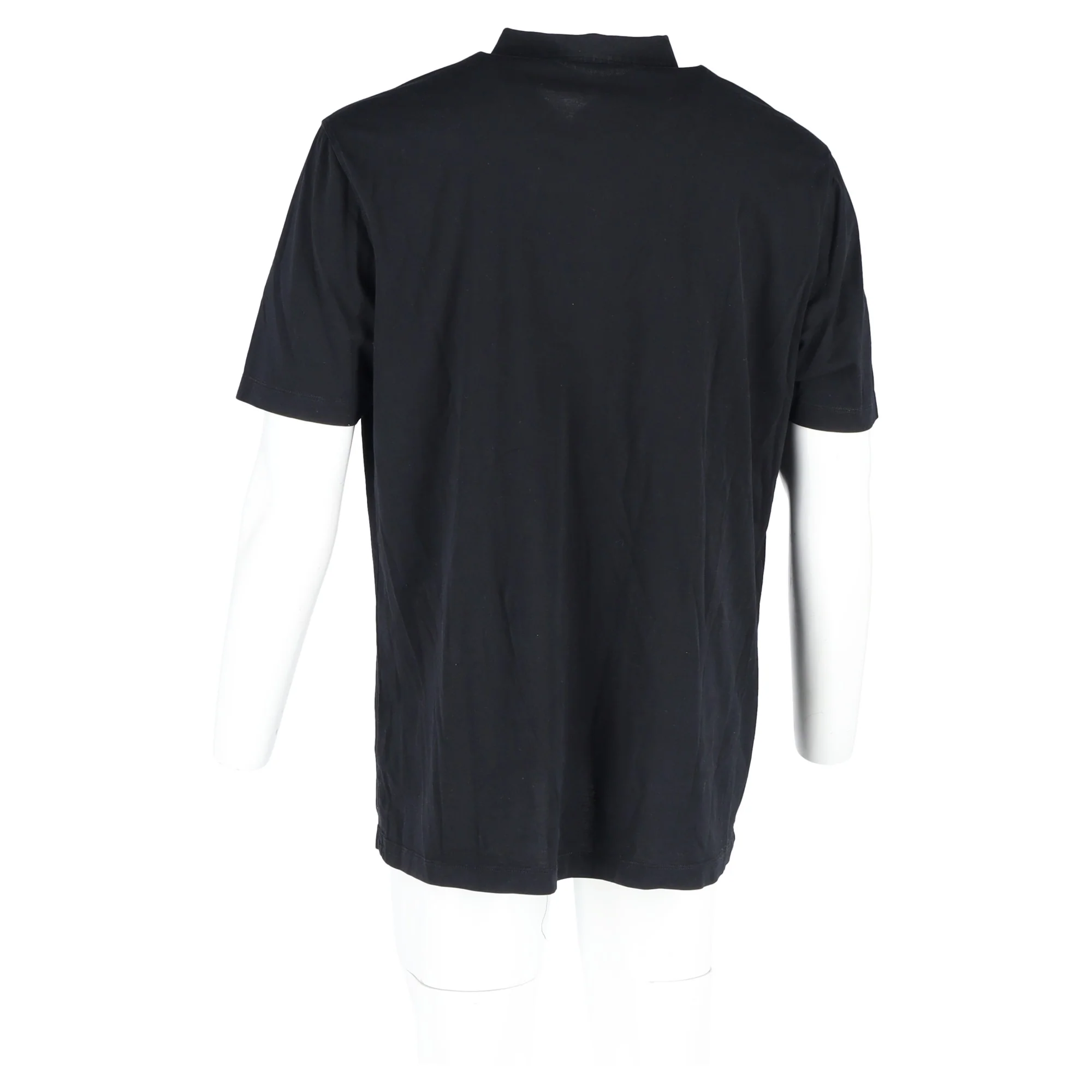 Men's Brunello Cucinelli Short Sleeve Polo Shirt in Black Cotton - Image 6