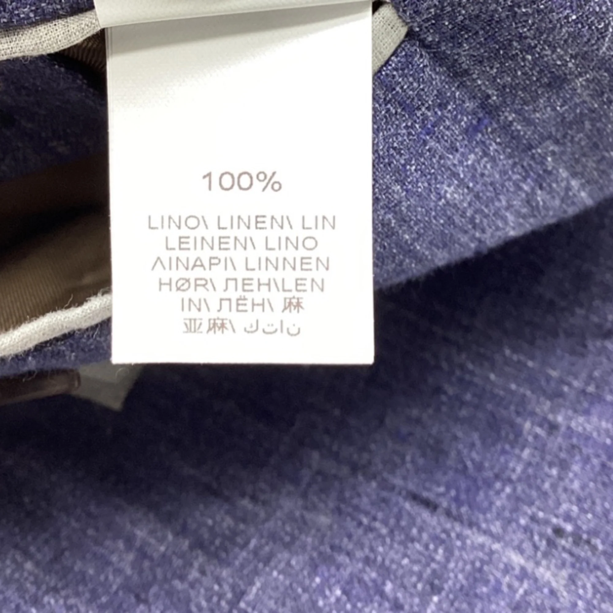 Men's Brunello Cucinelli Single-Breasted Blazer with Pockets in Navy Blue Linen - Image 5