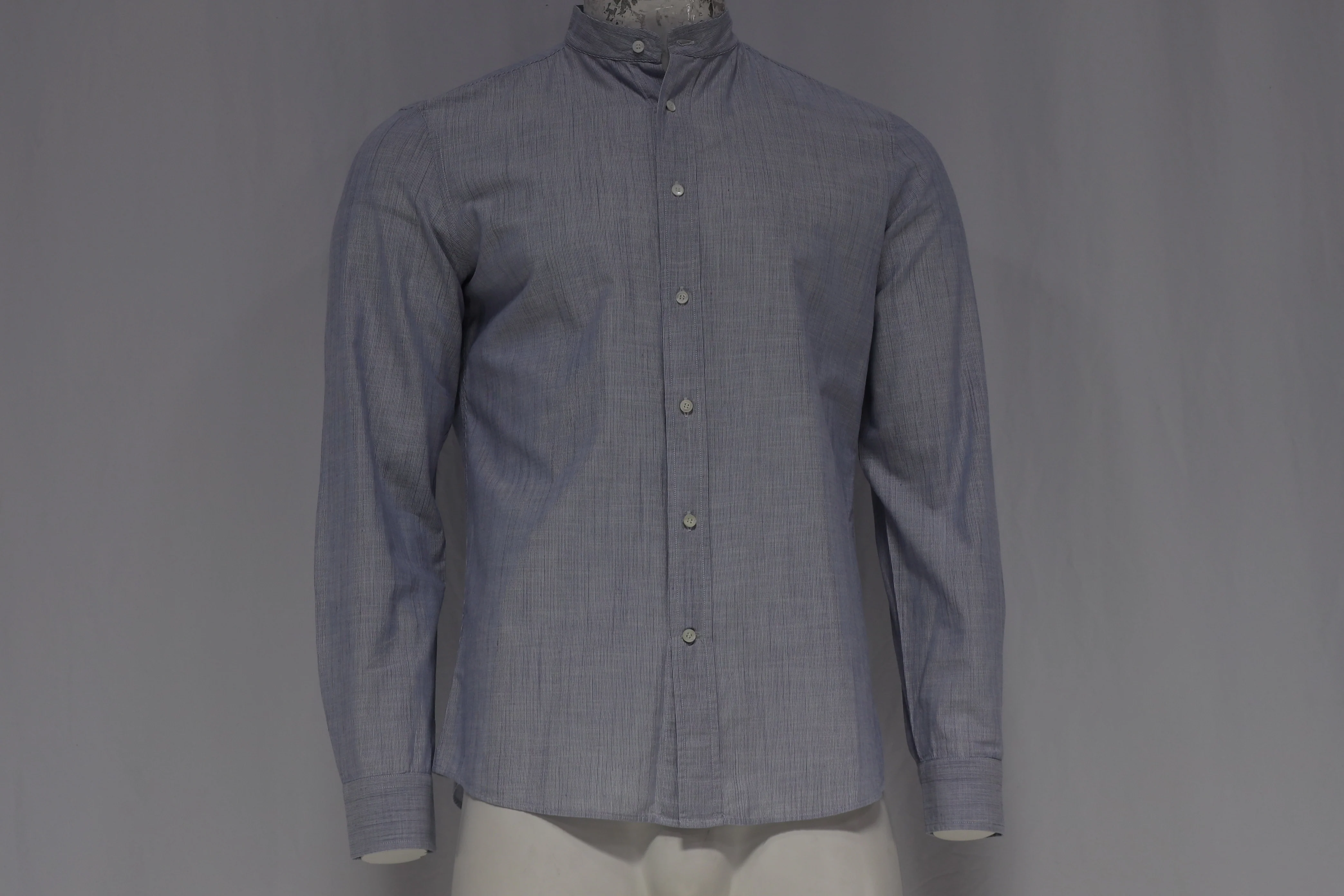 Men's Brunello Cucinelli Striped Button-Down Shirt in Blue Cotton - Image 7