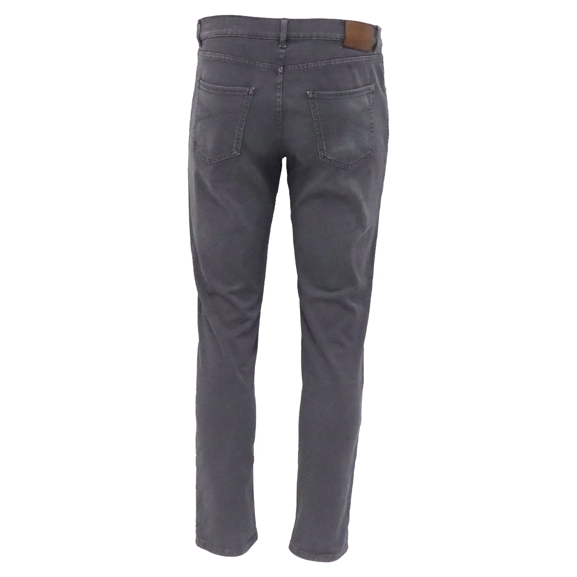 Men's Brunello Cucinelli Traditional Fit Trousers in Grey Cotton Denim - Image 3