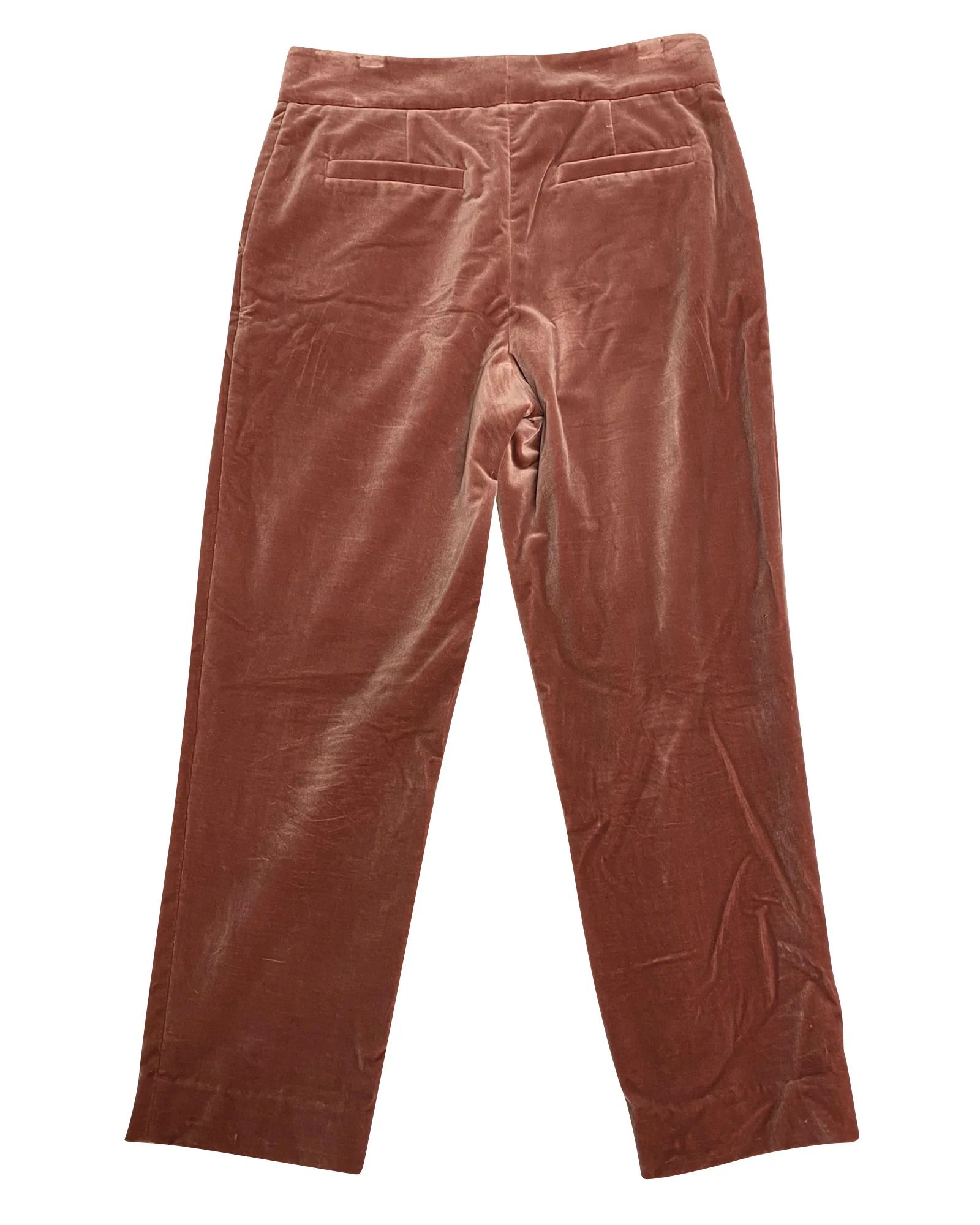 Women's Brunello Cucinelli Cropped Straight Leg Trousers in Pink Velvet - Image 4