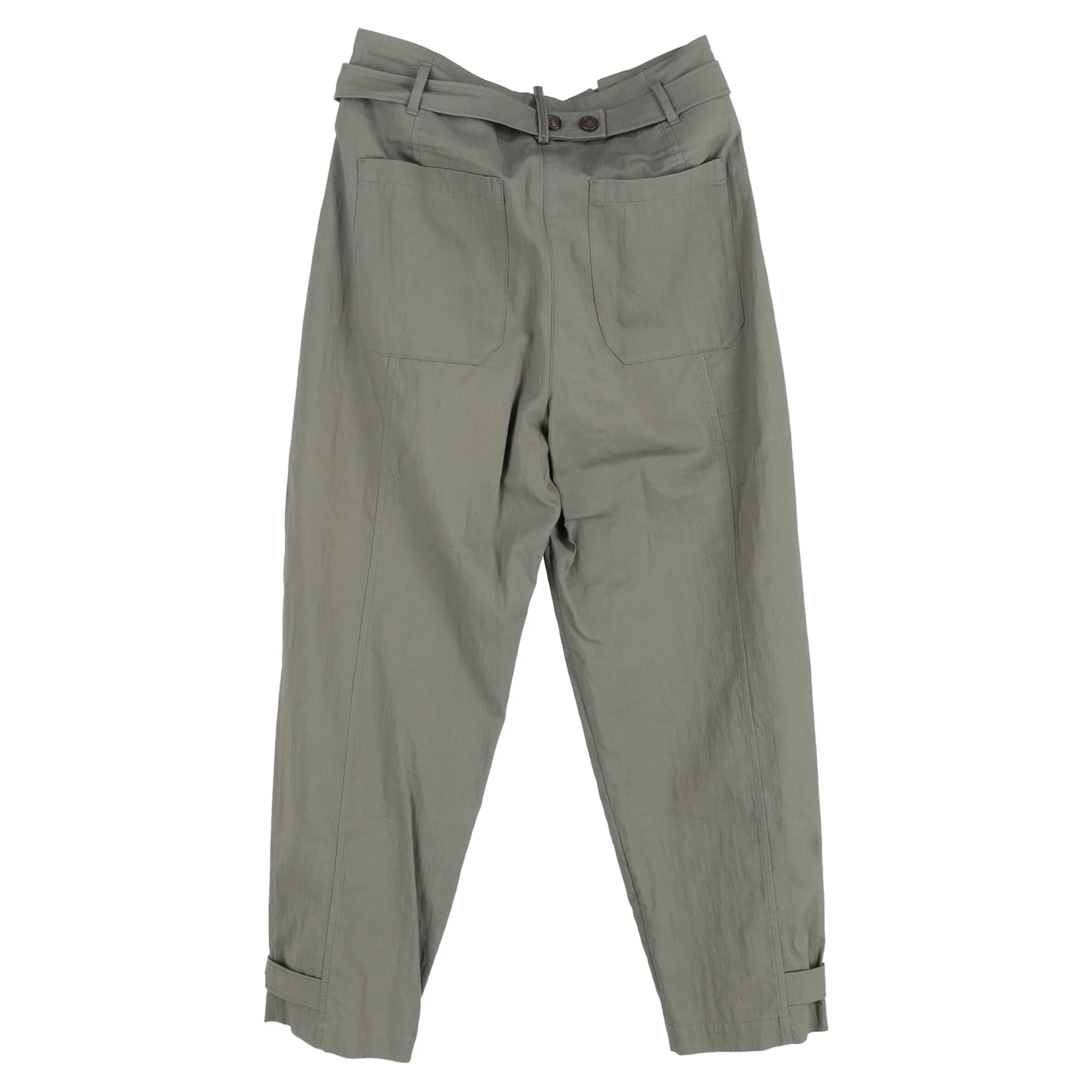 Women's Brunello Cucinelli Pleated Trousers in Grey Cotton - Image 2