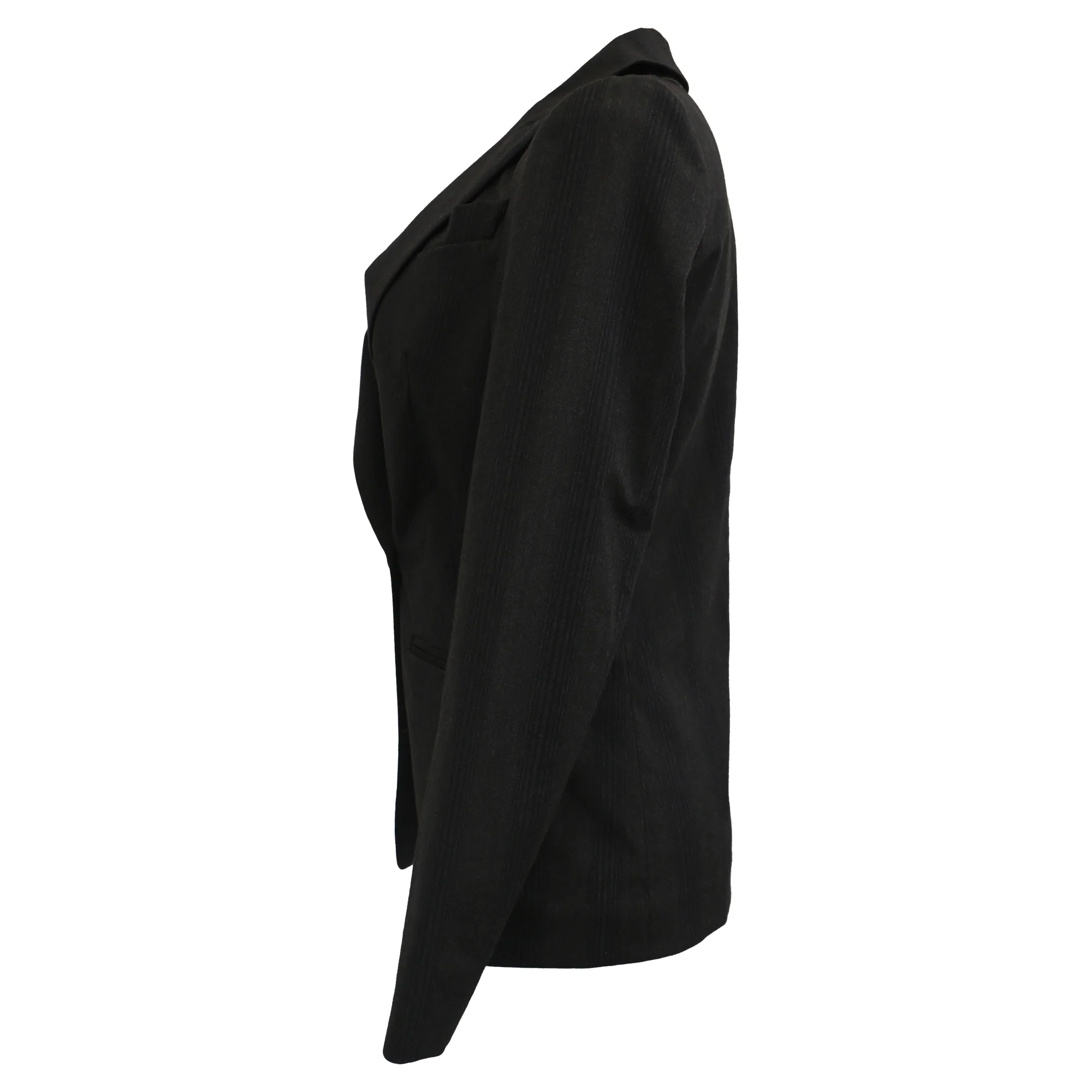 Women's Brunello Cucinelli Striped Blazer wit Pockets in Black Wool - Image 2