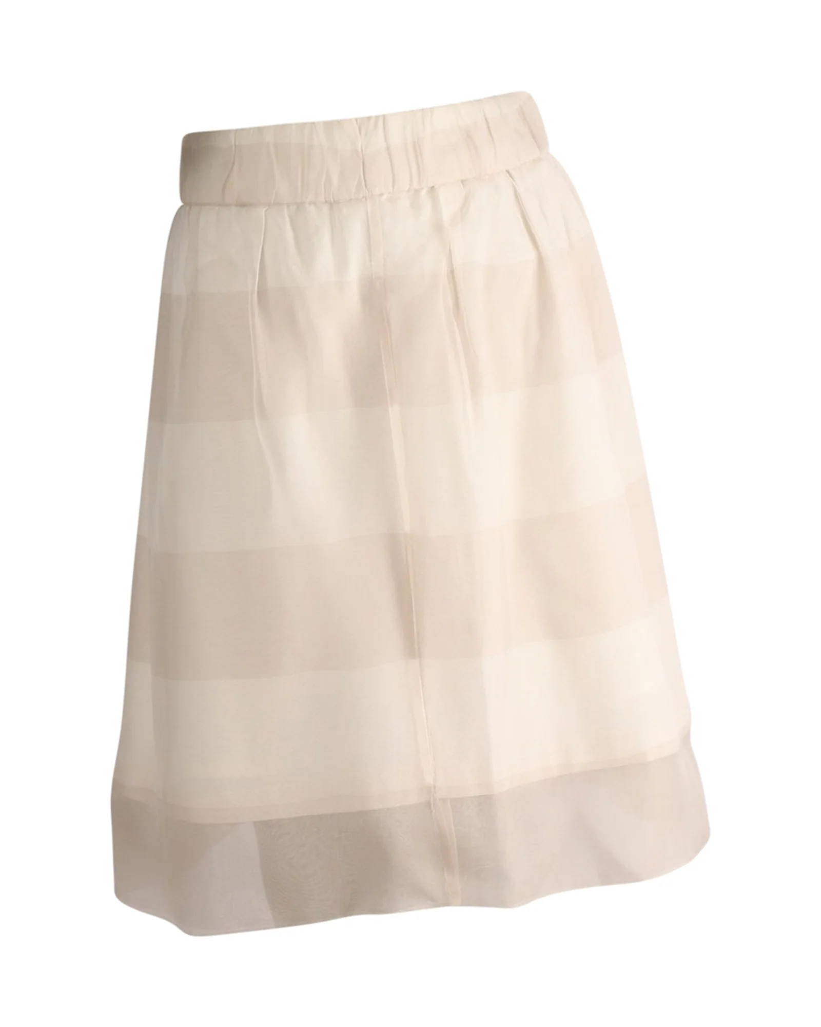 Women's Brunello Cucinelli Striped Mini Skirt in Cream Cotton - Image 2