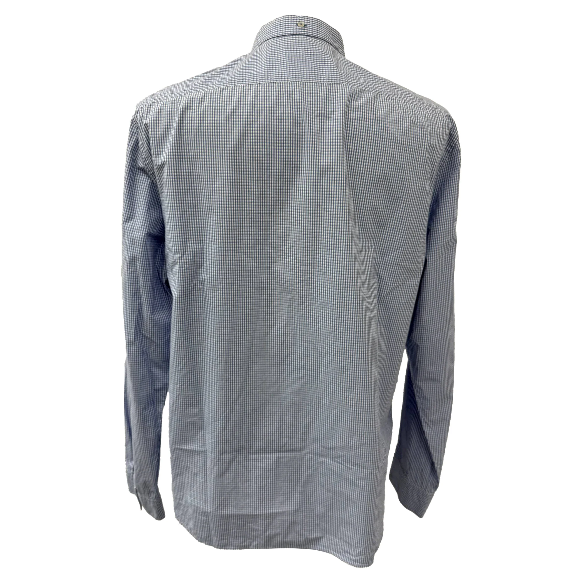 Men's  Burberry Brit Gingham Long Sleeve Shirt in Blue Cotton - Image 3