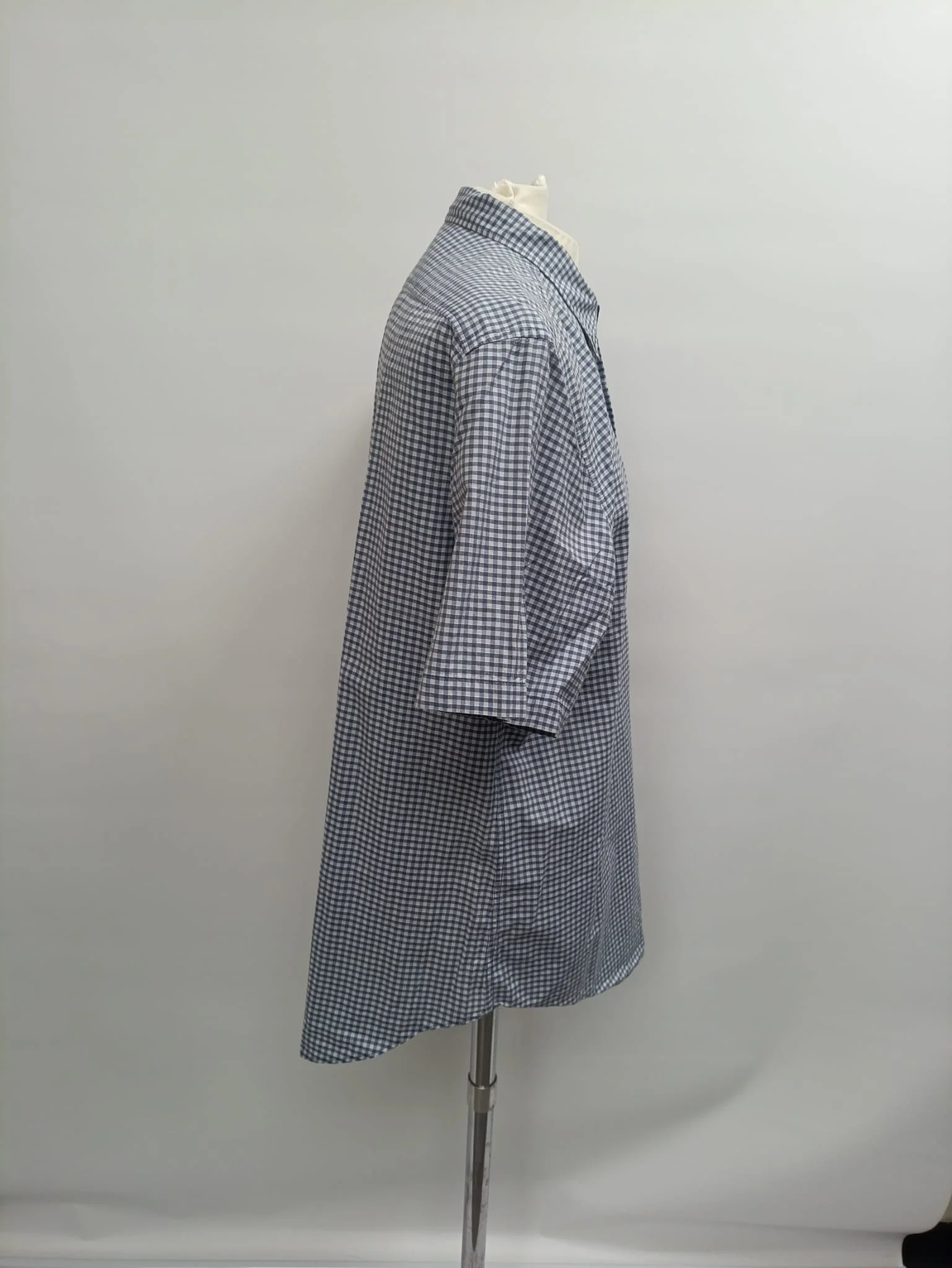 Men's Burberry Brit Plaid Shirt in Grey Cotton - Image 7