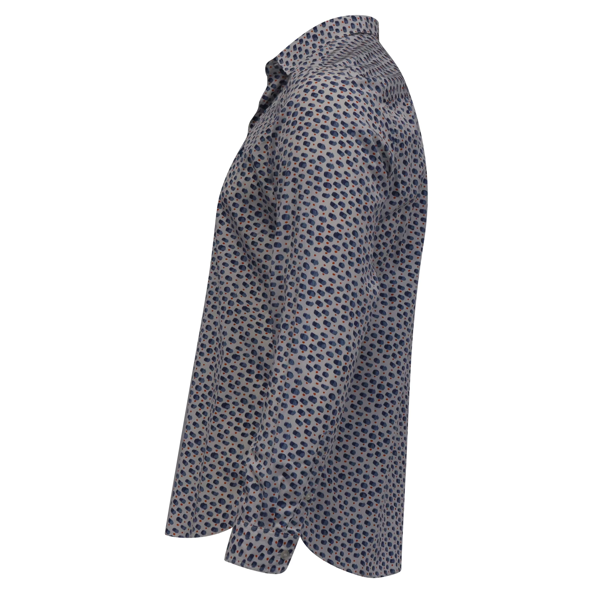 Men's Burberry Brit Printed Long Sleeve Shirt in Multicolor Cotton - Image 3