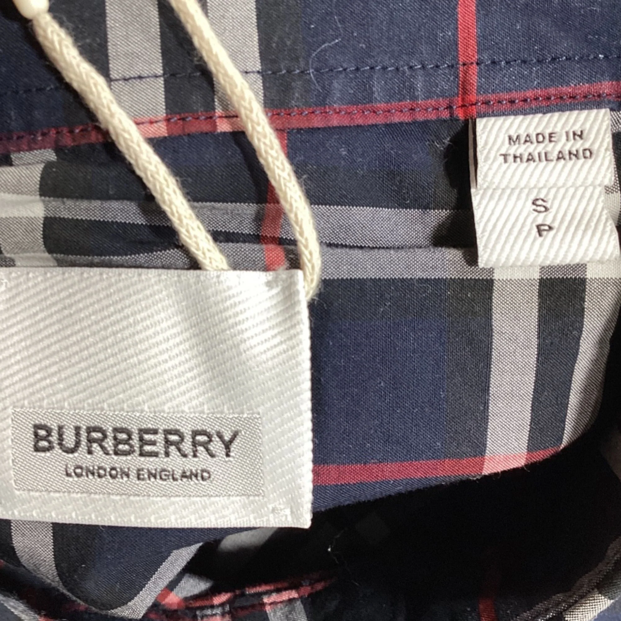 Men's Burberry Check Print Long Sleeve Shirt in Multicolor Cotton - Image 4