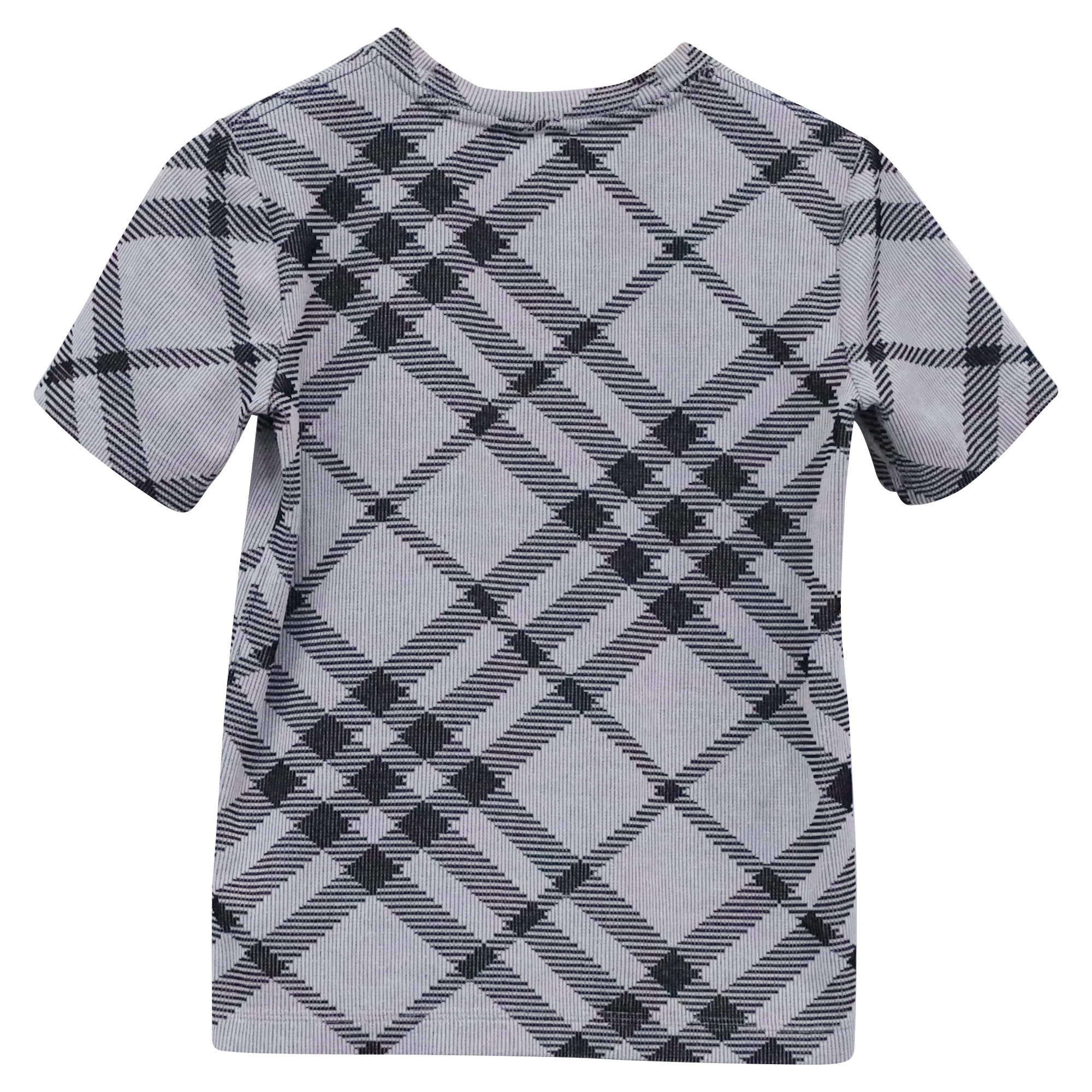 Men's Burberry Check T-shirt in Grey Cotton - Image 2