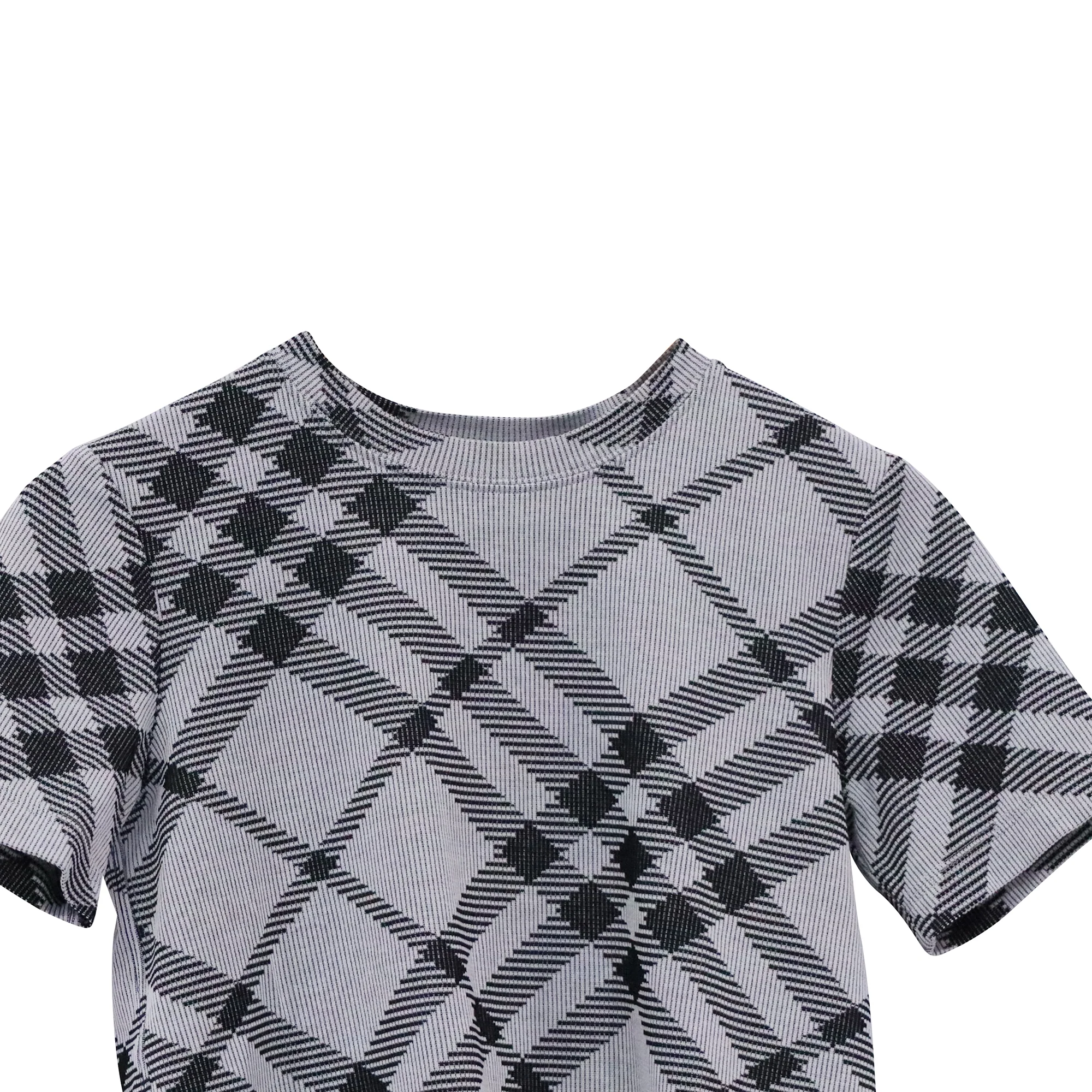 Men's Burberry Check T-shirt in Grey Cotton - Image 6