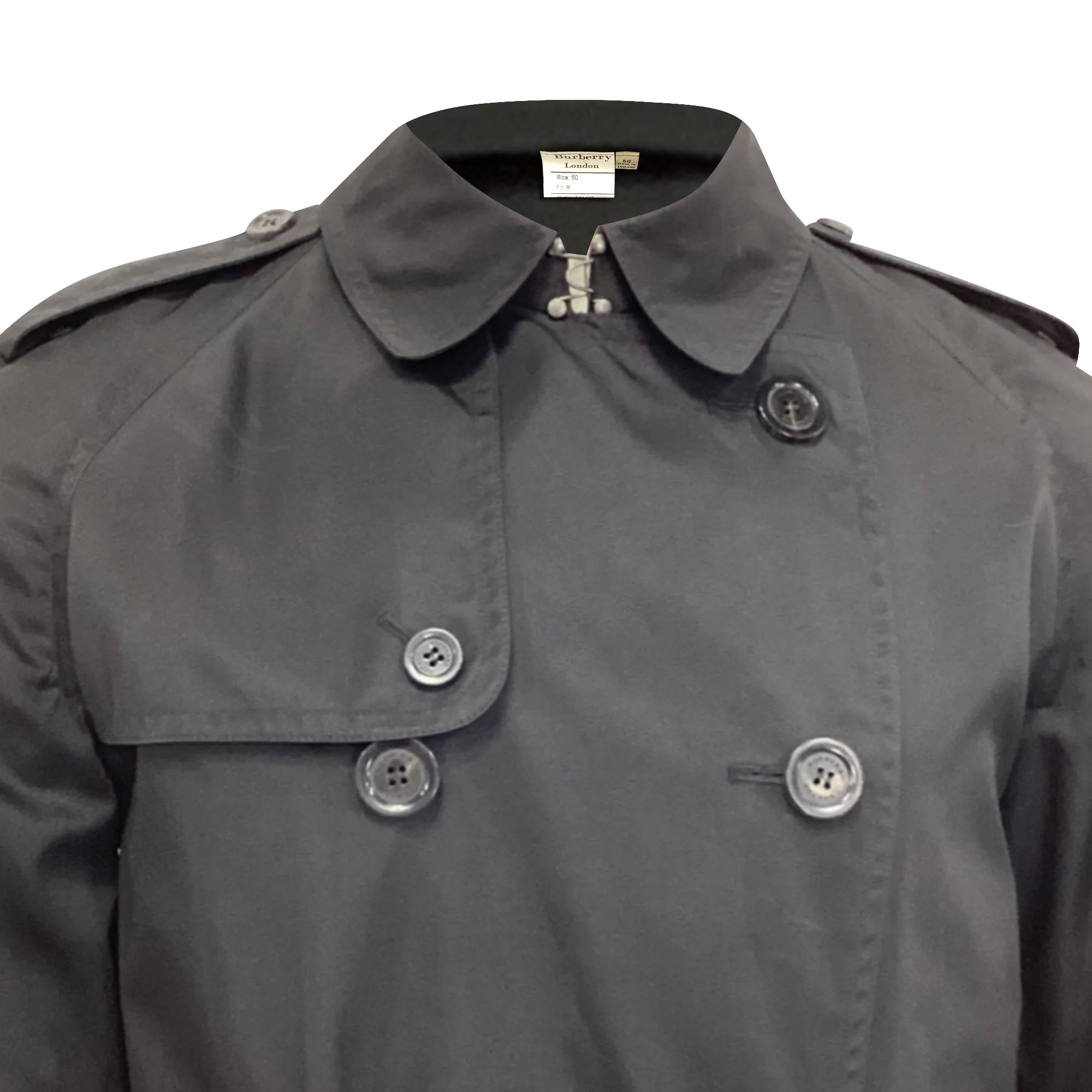 Men's Burberry Heritage Kensington Belted Trench Coat in Black Polyamide - Image 7