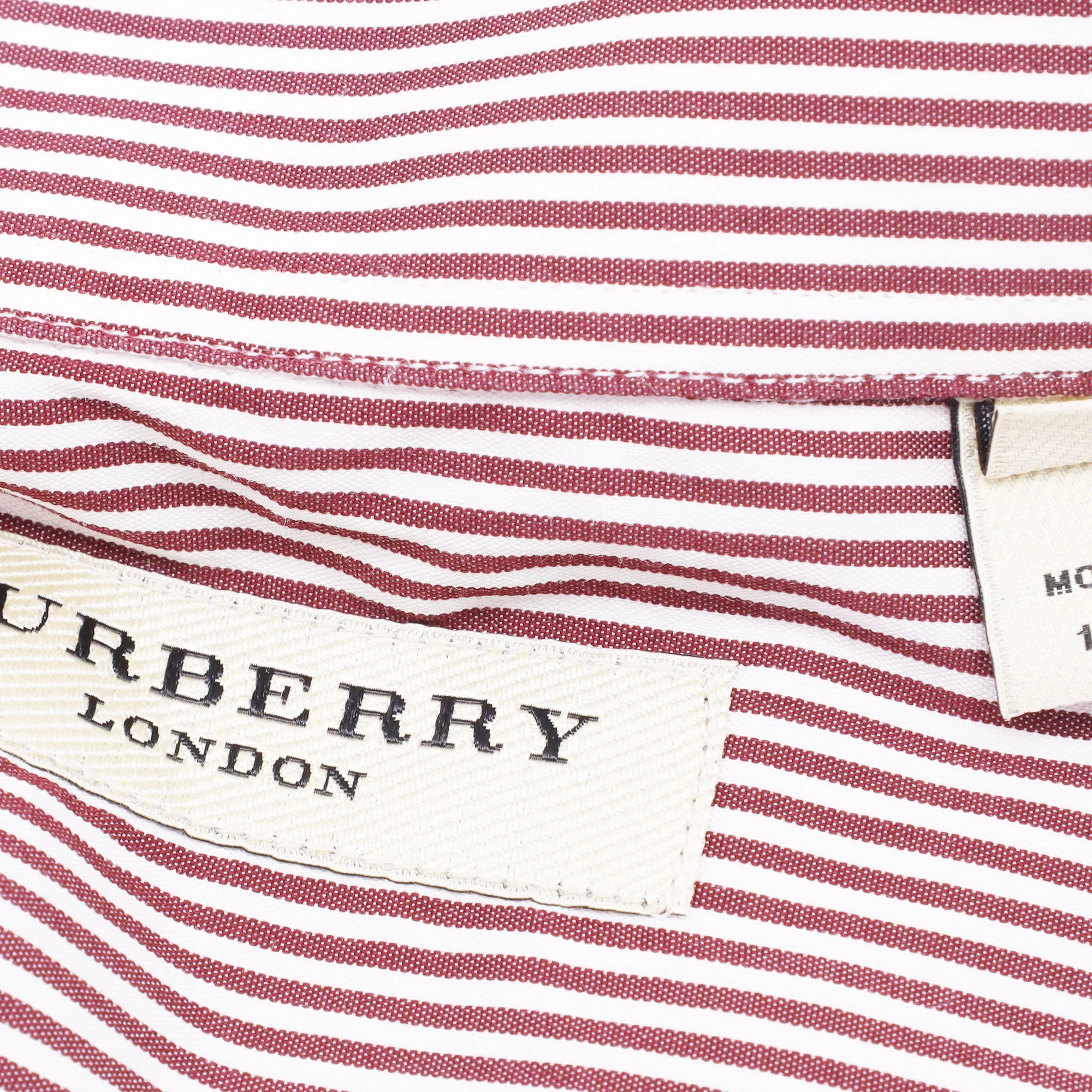 Men's Burberry London Stripe Shirt in Red Cotton - Image 5