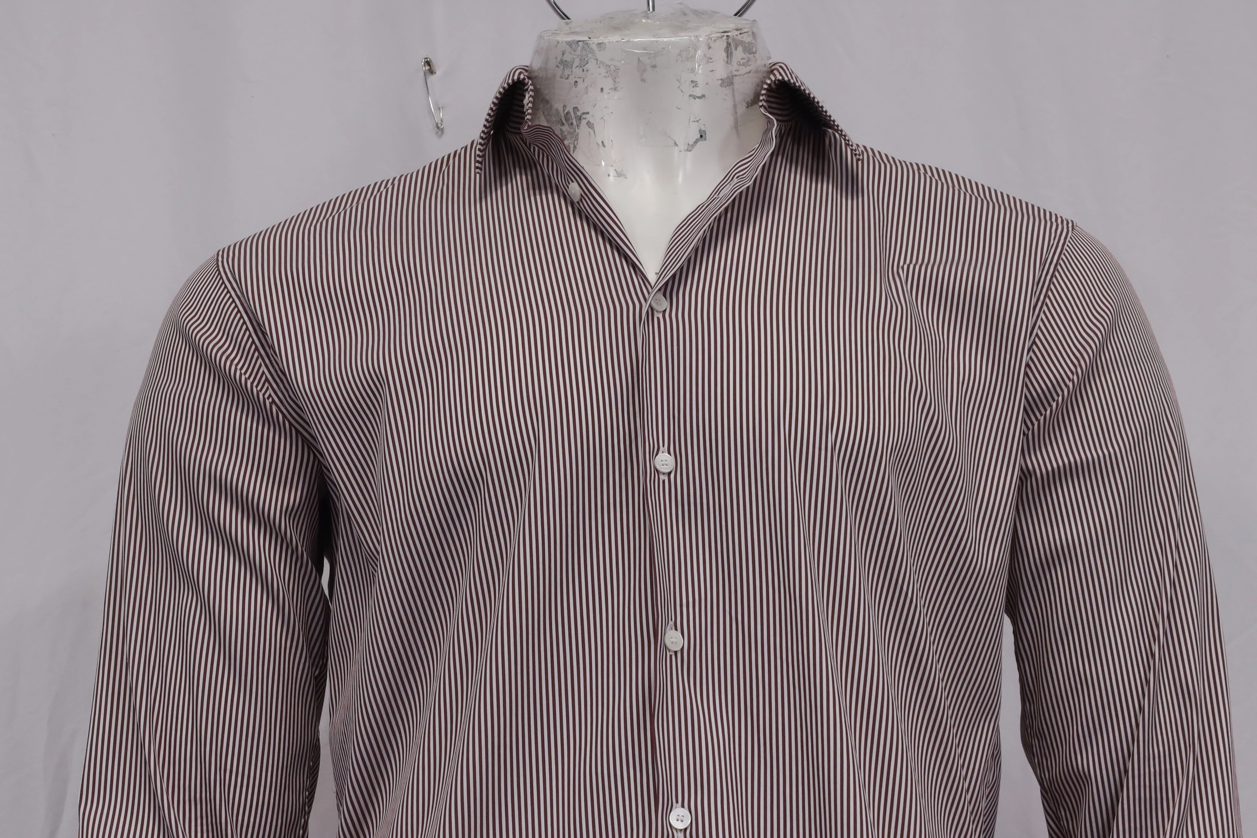 Men's Burberry London Stripe Shirt in Red Cotton - Image 9