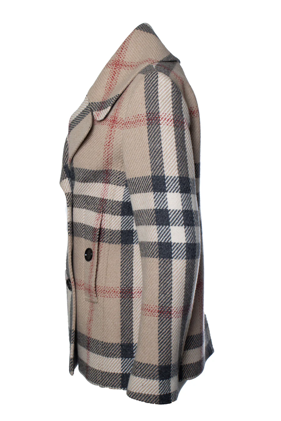 Women's Burberry, checkered wool coat - Image 2