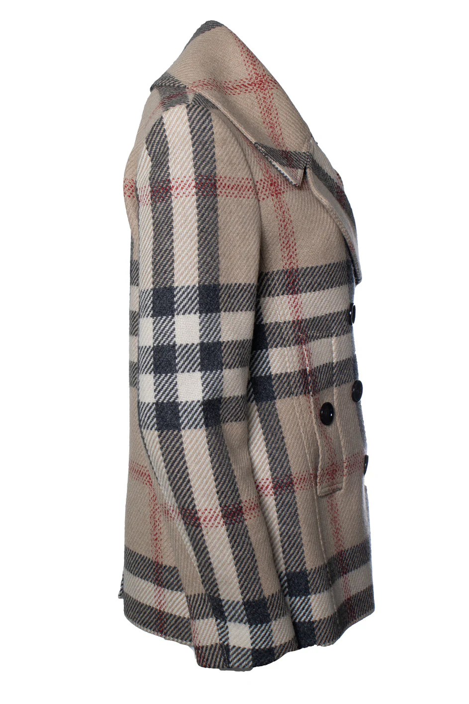 Women's Burberry, checkered wool coat - Image 4