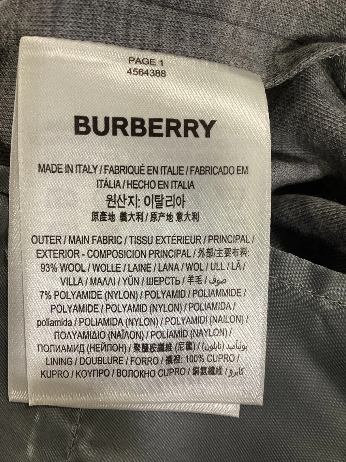 Women's Burberry Flannel Tapered Trousers in Grey Wool - Image 10