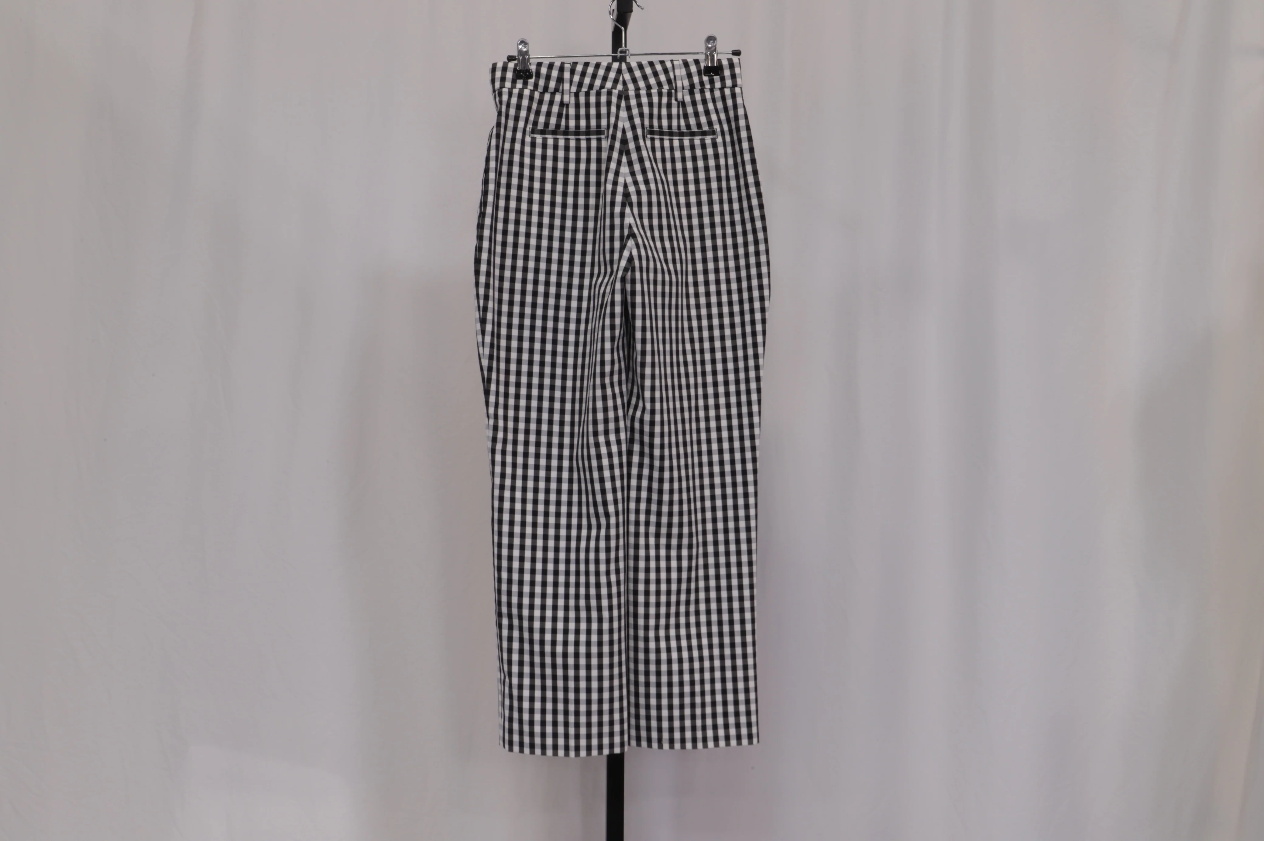 Women's Burberry Gingham Jacquard Straight-Leg Pants in Black Polyester - Image 6