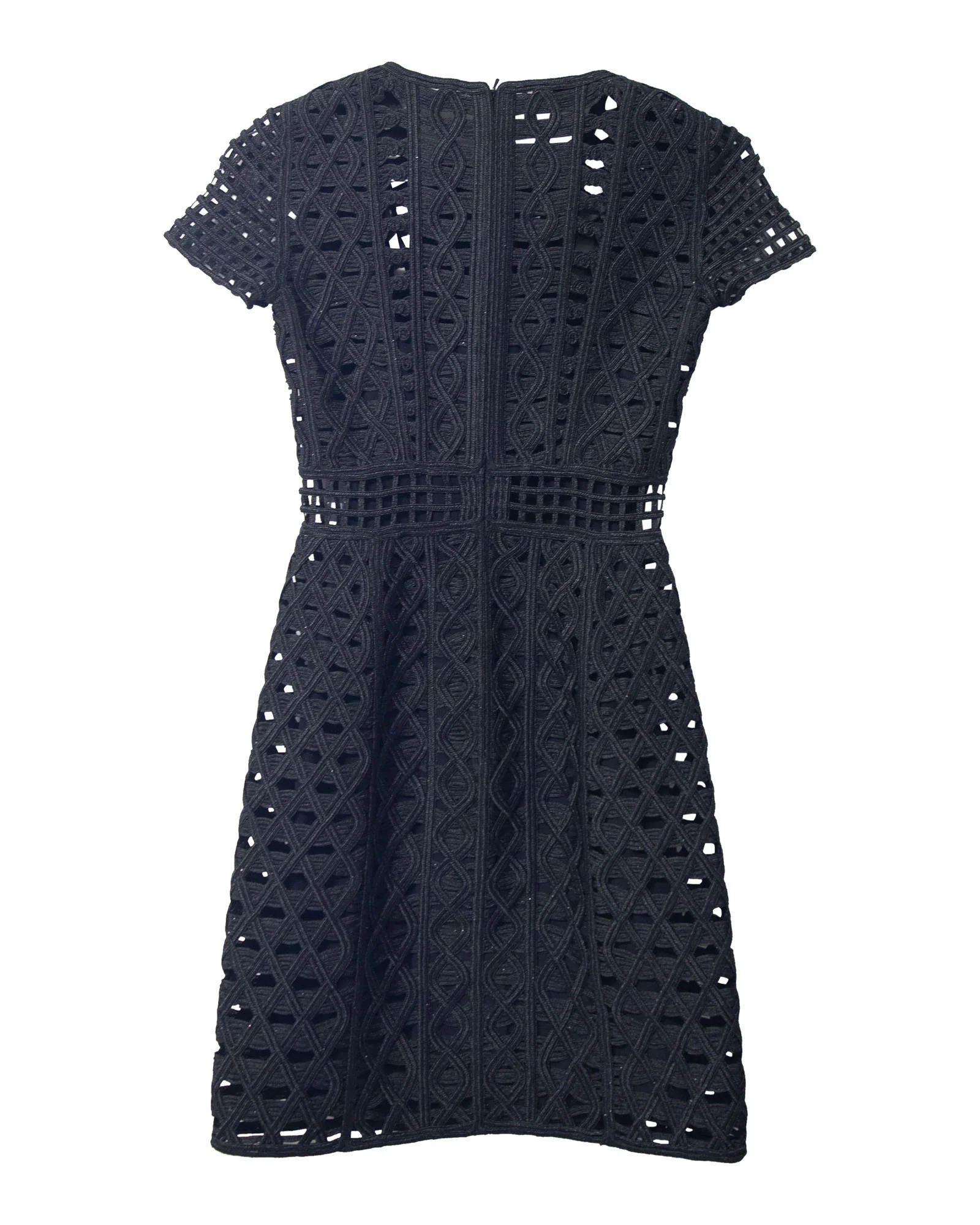 Women's Burberry Lace Mini Dress in Black Polyamide - Image 5