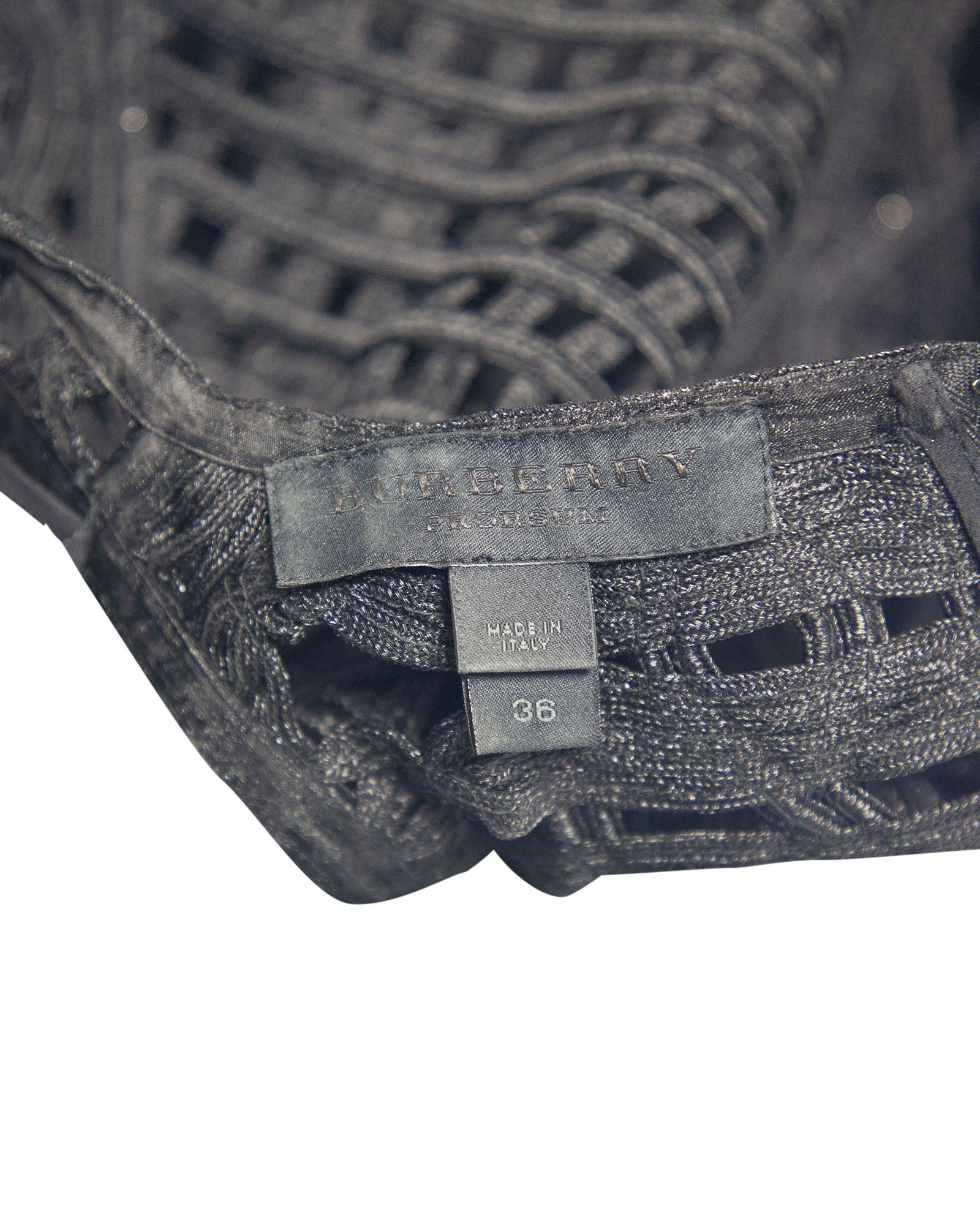 Women's Burberry Lace Mini Dress in Black Polyamide - Image 7