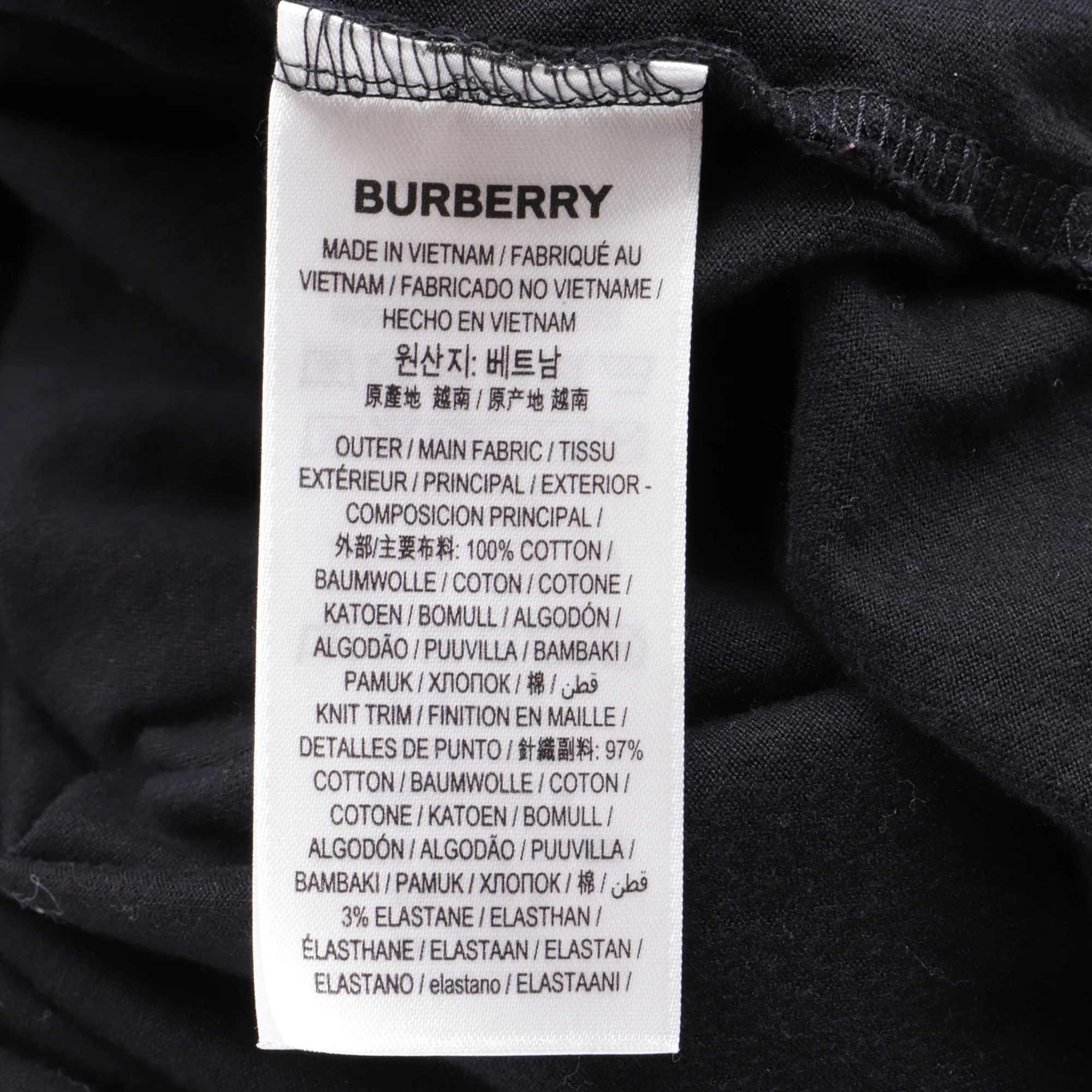 Women's Burberry Logo-Embroidered Crewneck T-Shirt in Black Cotton - Image 6
