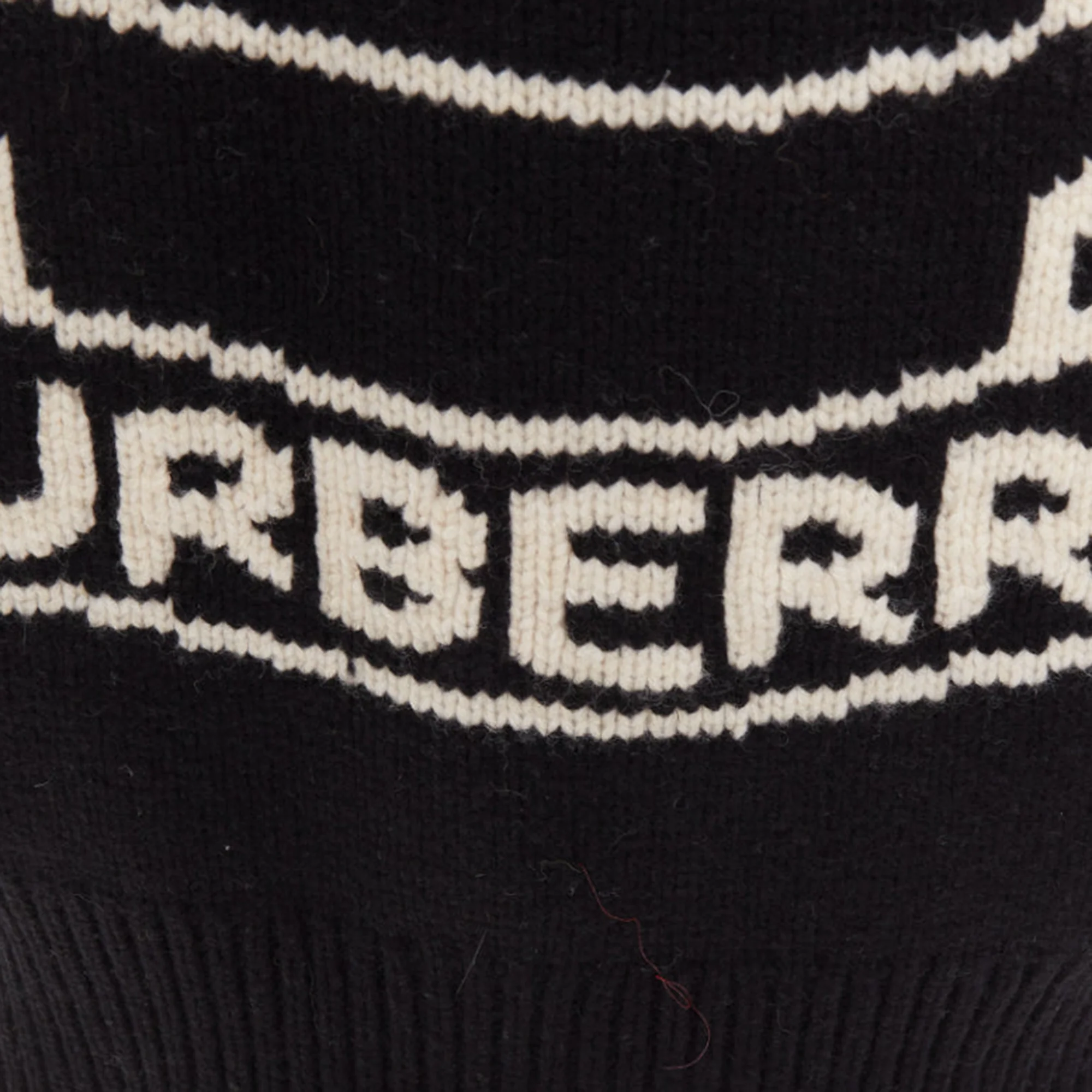 Women's BURBERRY Nyla black cream merino wool cashmere logo intarsia cut out cardigan S - Image 7