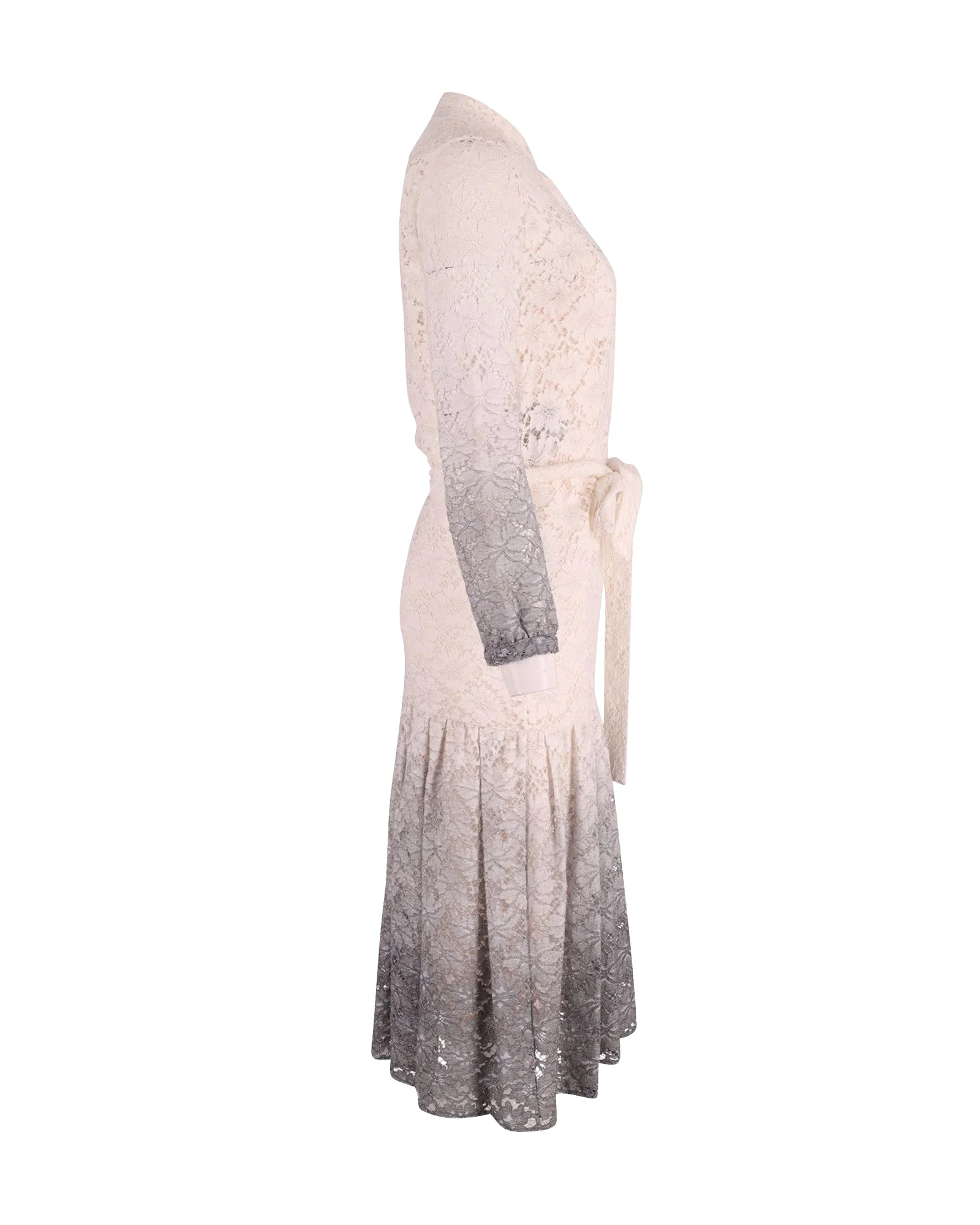 Women's Burberry Prorsum Degrade Lace Dress in Ombre White/Grey Triacetate - Image 5