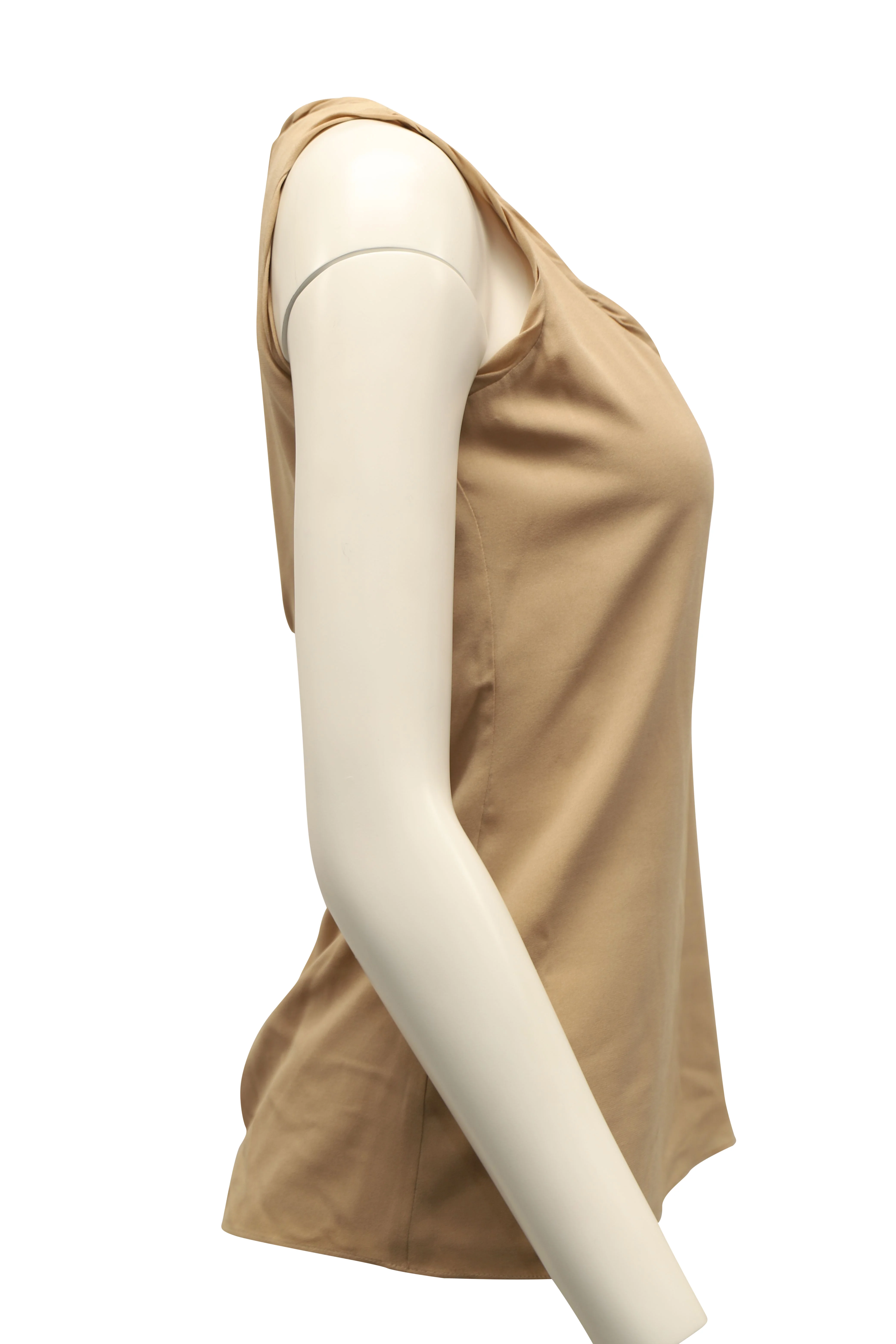 Women's Burberry Sleeveless Blouse in Beige Silk - Image 3